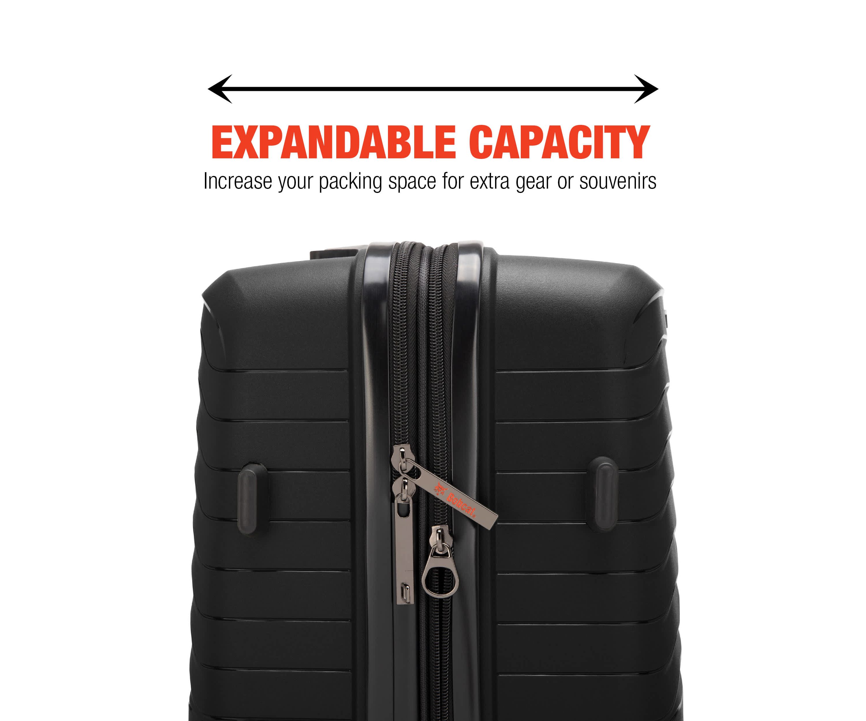 Bobcat® Excavator 3-Piece Expandable Hardside Spinner Luggage Set with TSA Lock