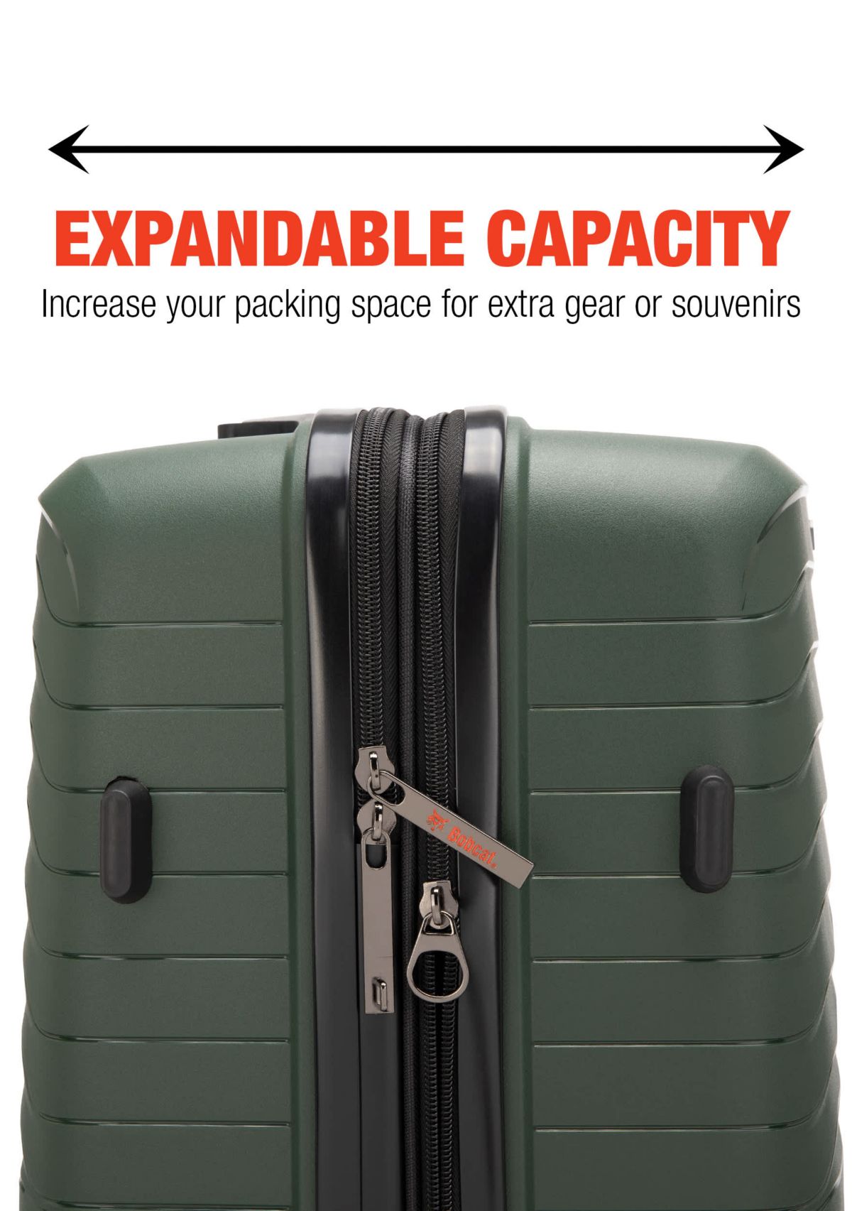 Bobcat® Excavator 3-Piece Expandable Hardside Spinner Luggage Set with TSA Lock