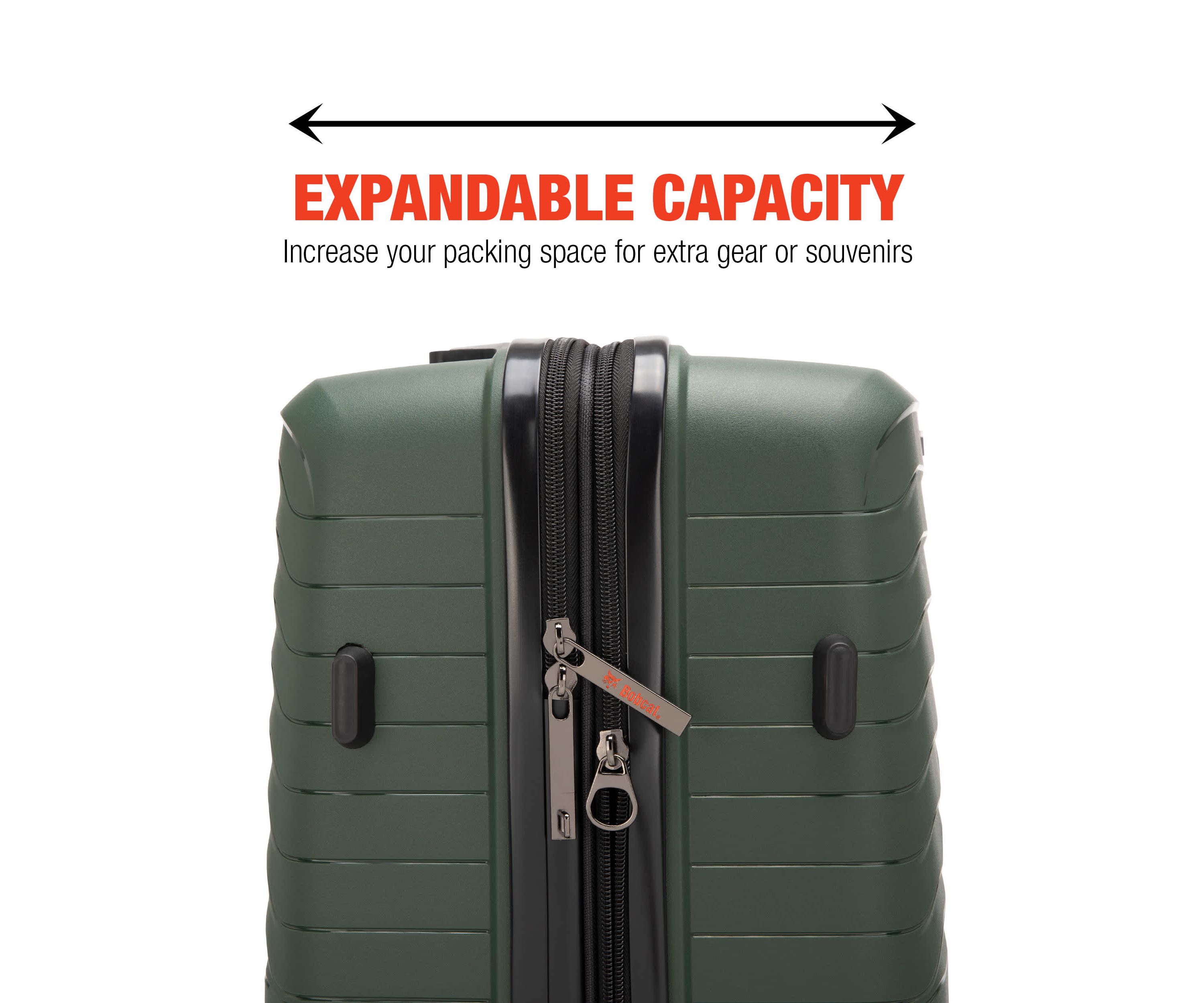 Bobcat® Excavator 3-Piece Expandable Hardside Spinner Luggage Set with TSA Lock