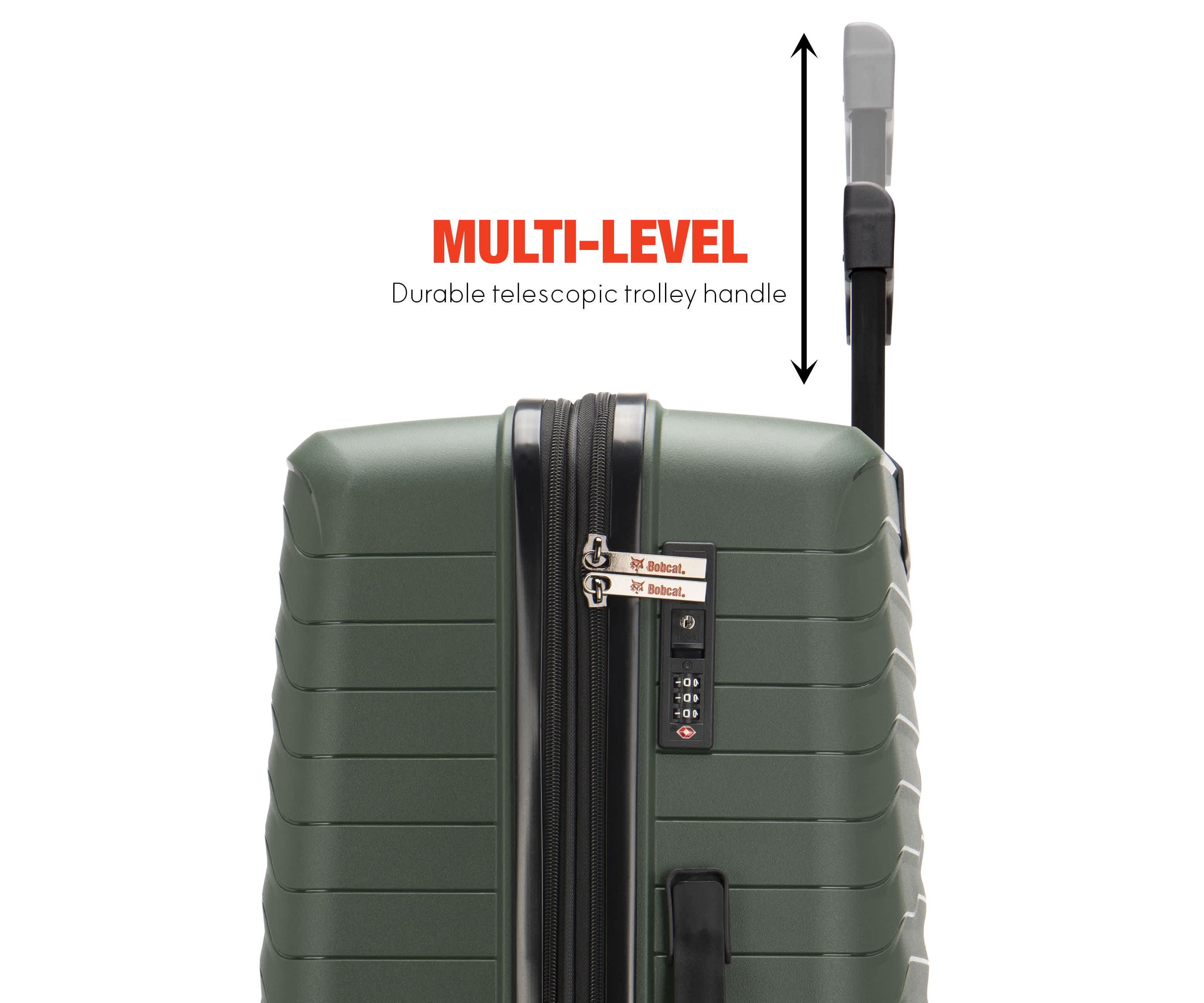 Bobcat® Excavator 3-Piece Expandable Hardside Spinner Luggage Set with TSA Lock