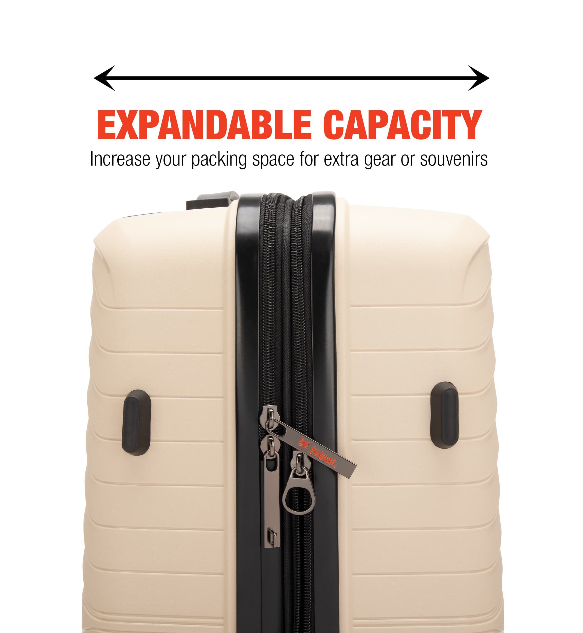 Bobcat® Excavator 3-Piece Expandable Hardside Spinner Luggage Set with TSA Lock