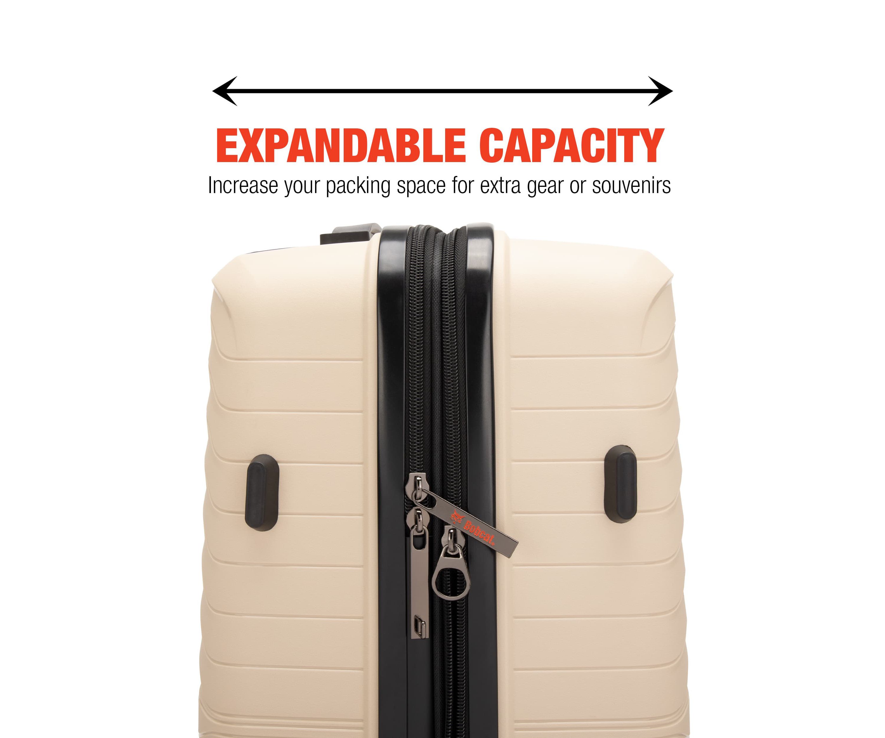 Bobcat® Excavator 3-Piece Expandable Hardside Spinner Luggage Set with TSA Lock