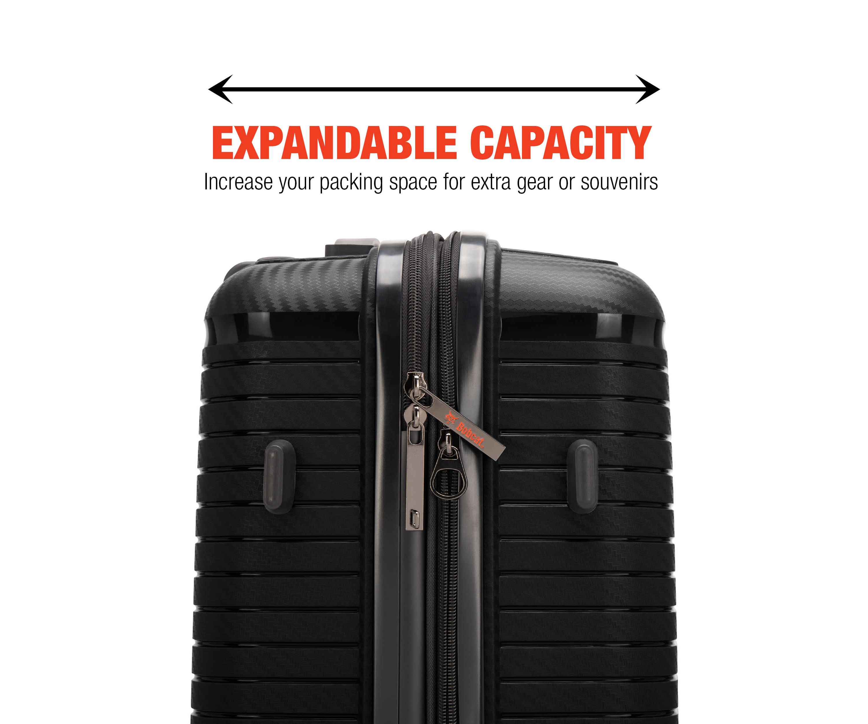 Bobcat® Trencher 3-Piece Expandable Hardside Spinner Luggage Set with TSA Lock