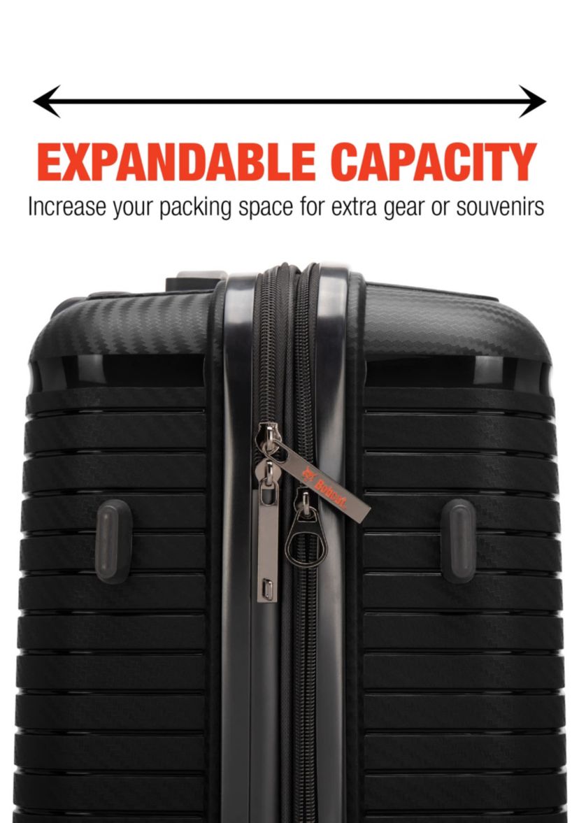 Bobcat® Trencher 3-Piece Expandable Hardside Spinner Luggage Set with TSA Lock