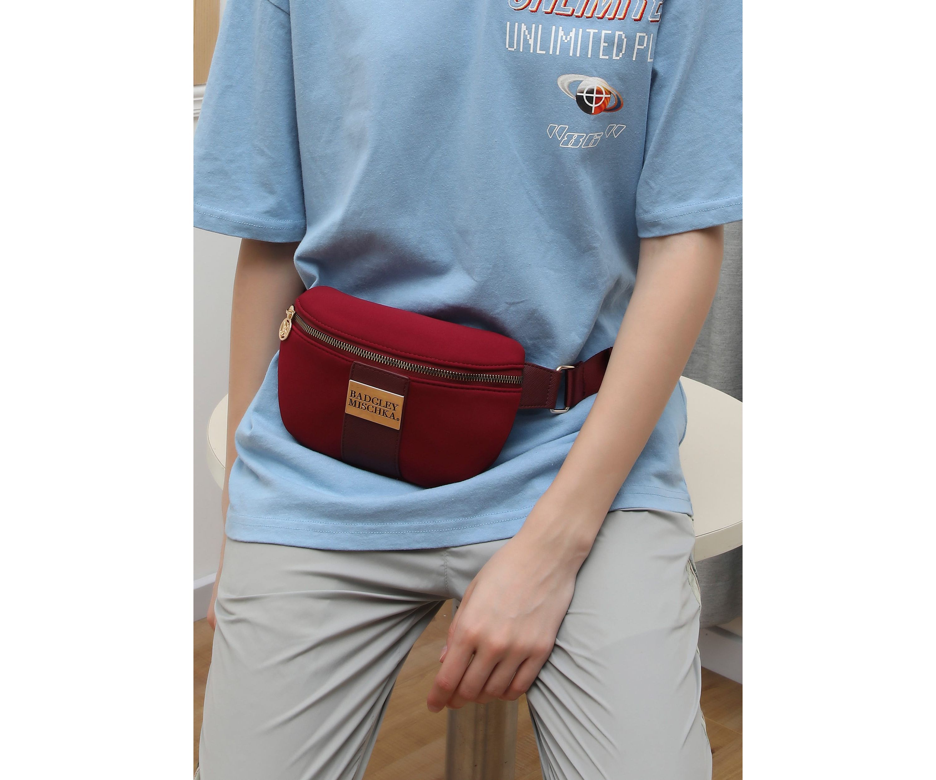 Sage Neoprene and Vegan Leather Belt Bag
