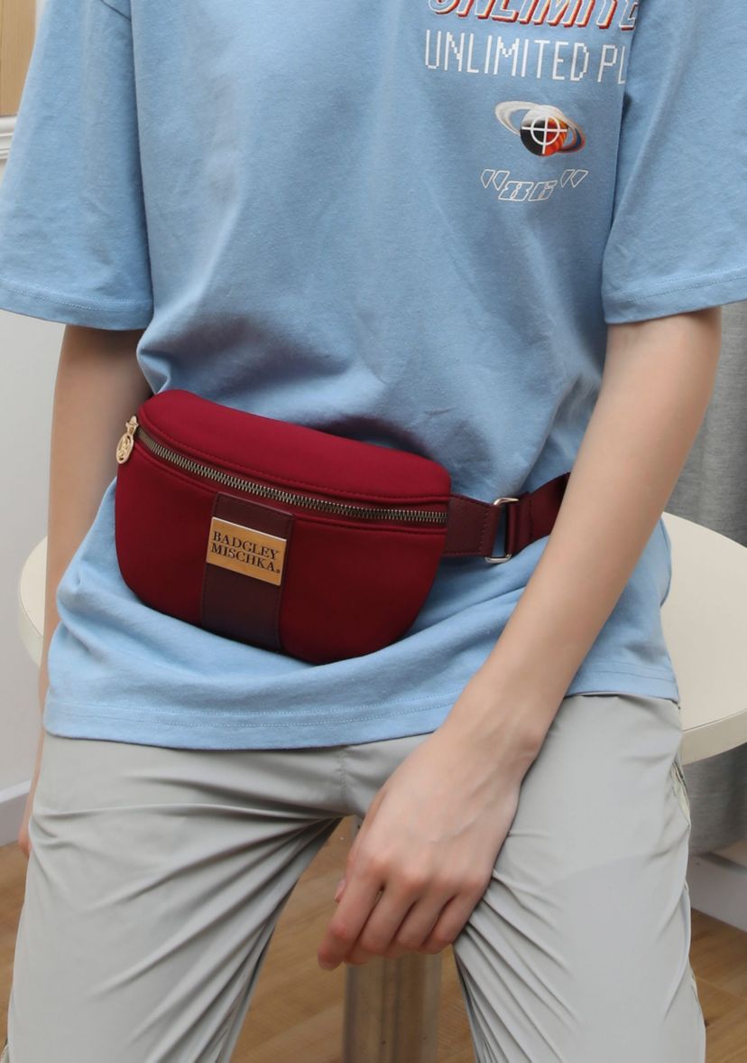 Sage Neoprene and Vegan Leather Belt Bag