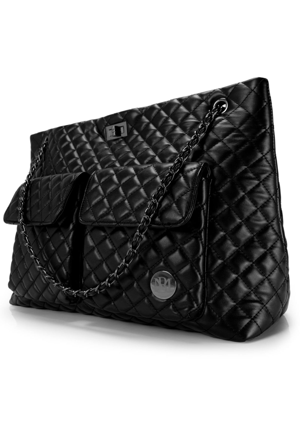 Diana Quilted Vegan Leather Weekender Tote Bag