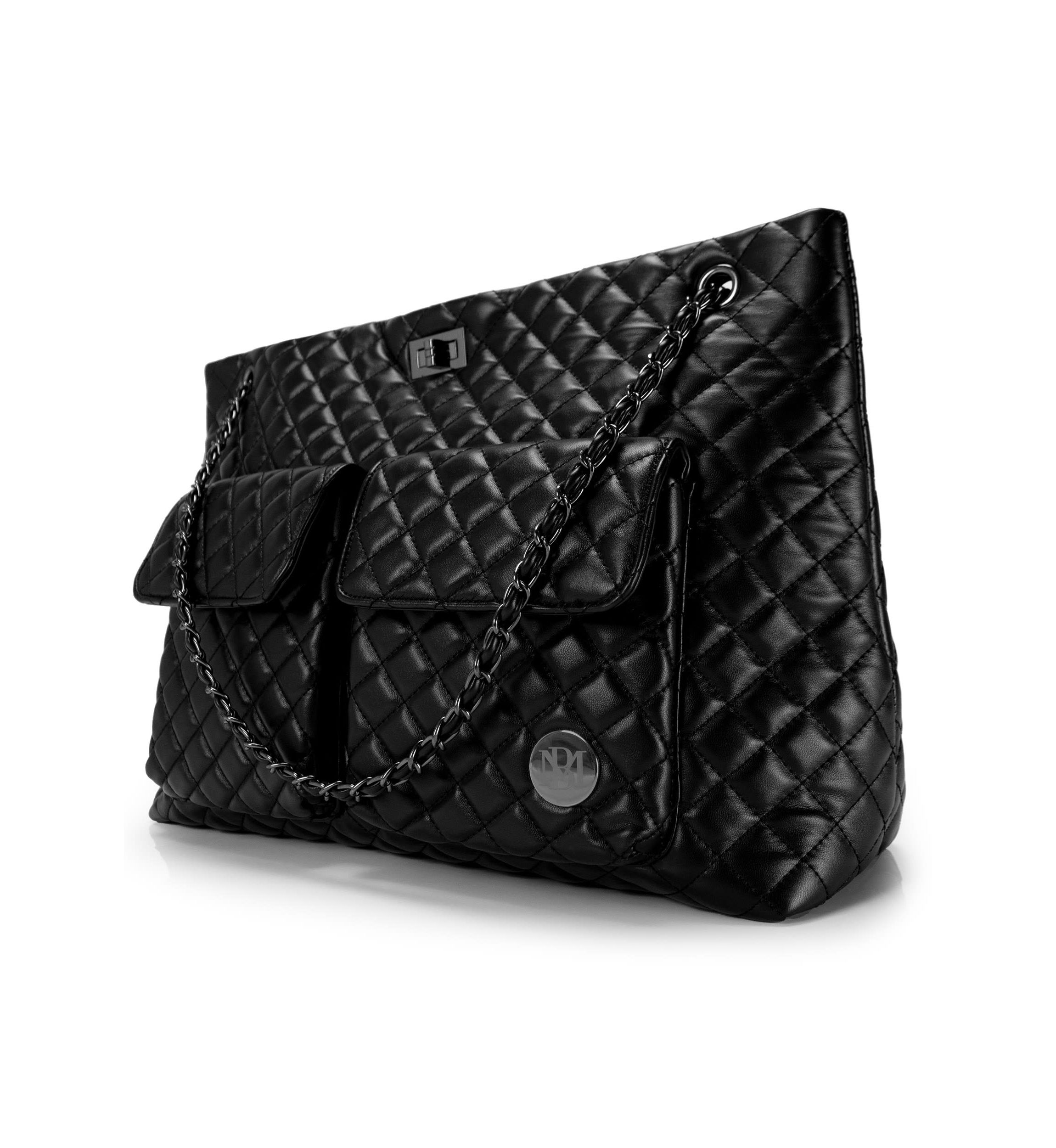 Diana Quilted Vegan Leather Weekender Tote Bag