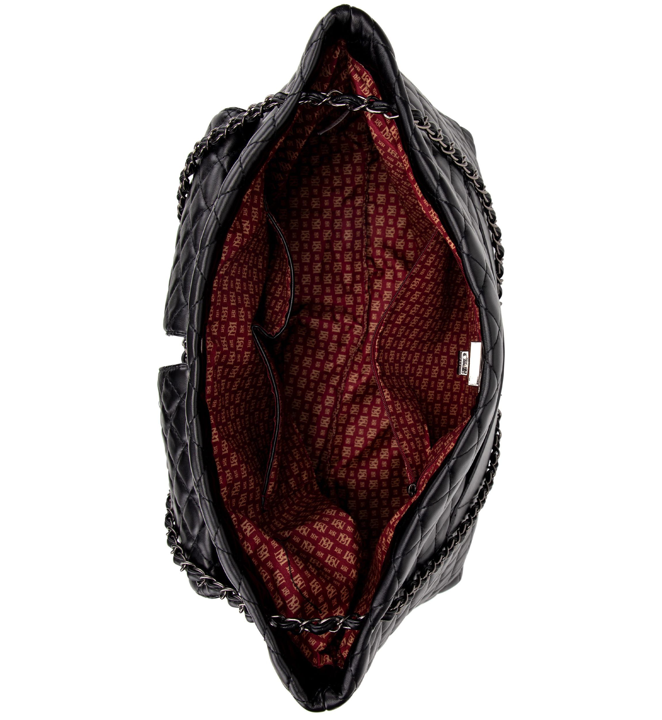 Diana Quilted Vegan Leather Weekender Tote Bag