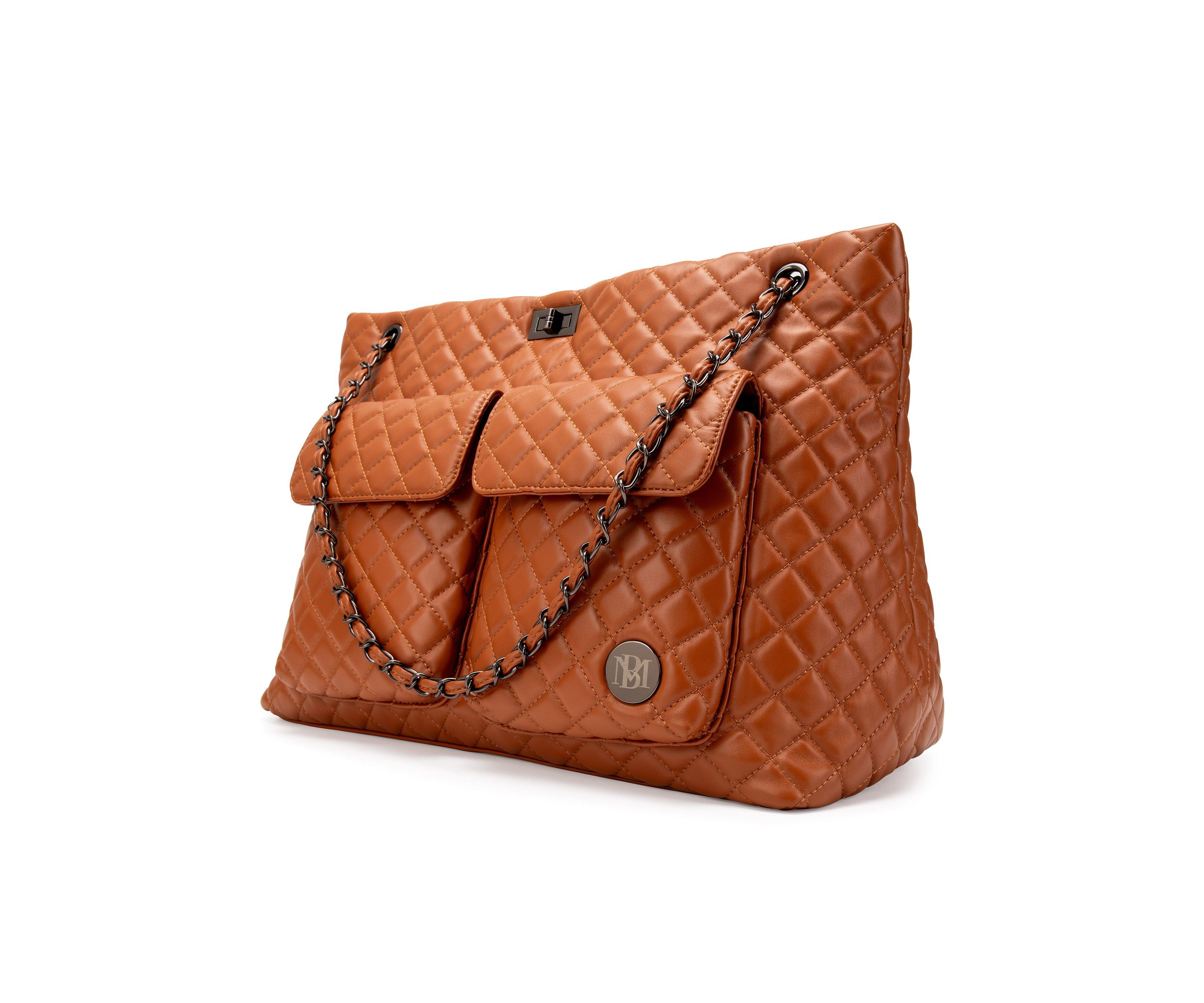 Diana Quilted Vegan Leather Weekender Tote Bag