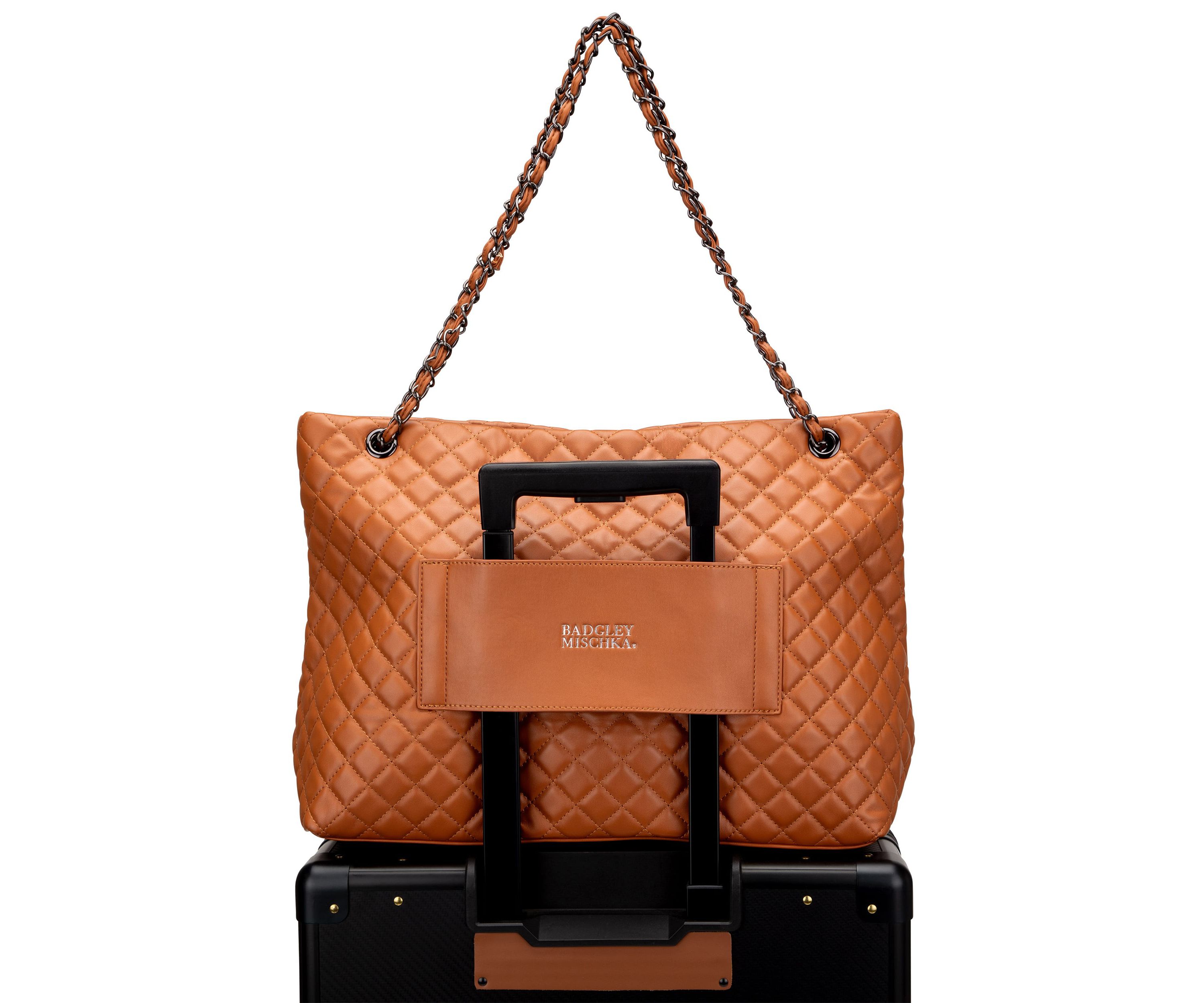 Diana Quilted Vegan Leather Weekender Tote Bag