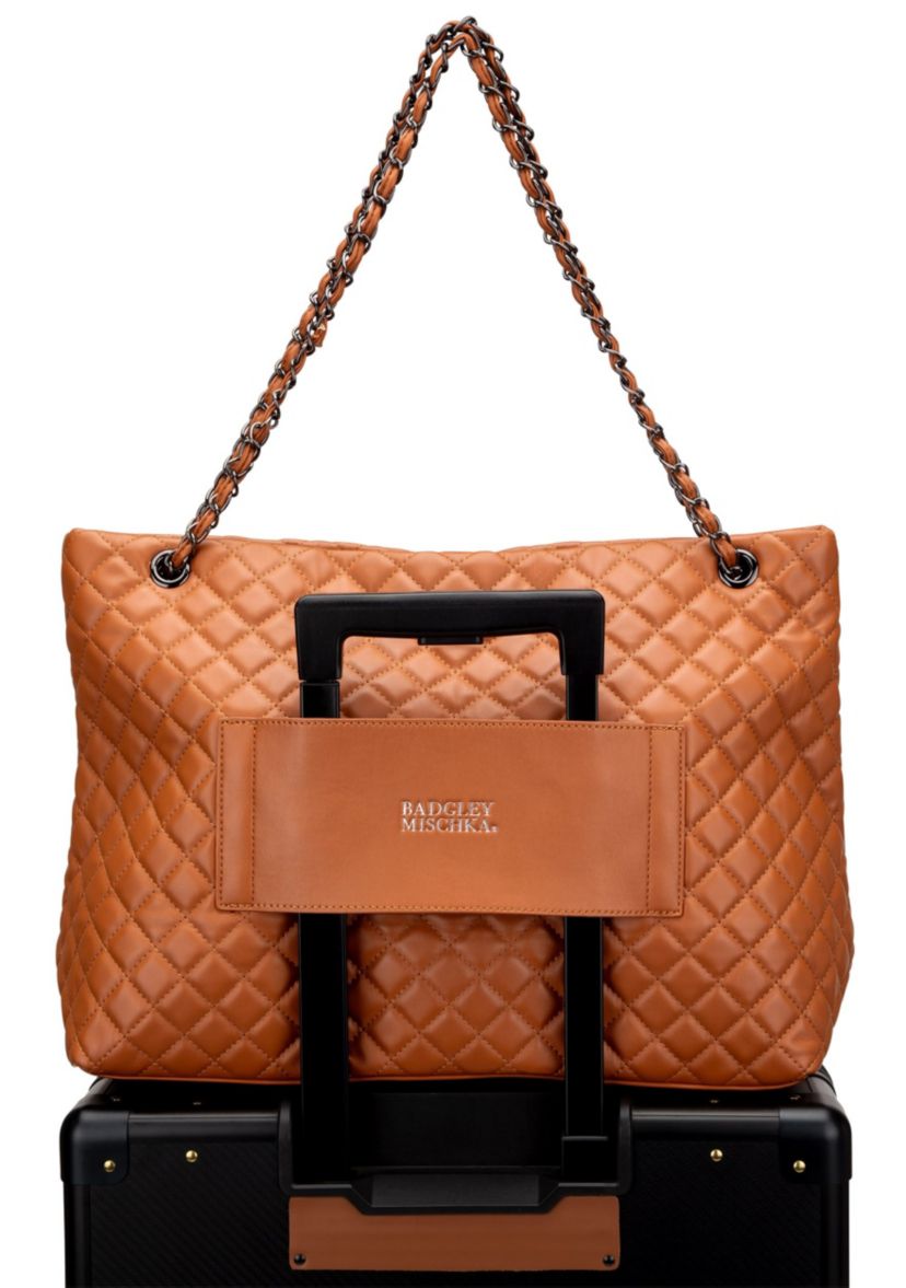 Diana Quilted Vegan Leather Weekender Tote Bag