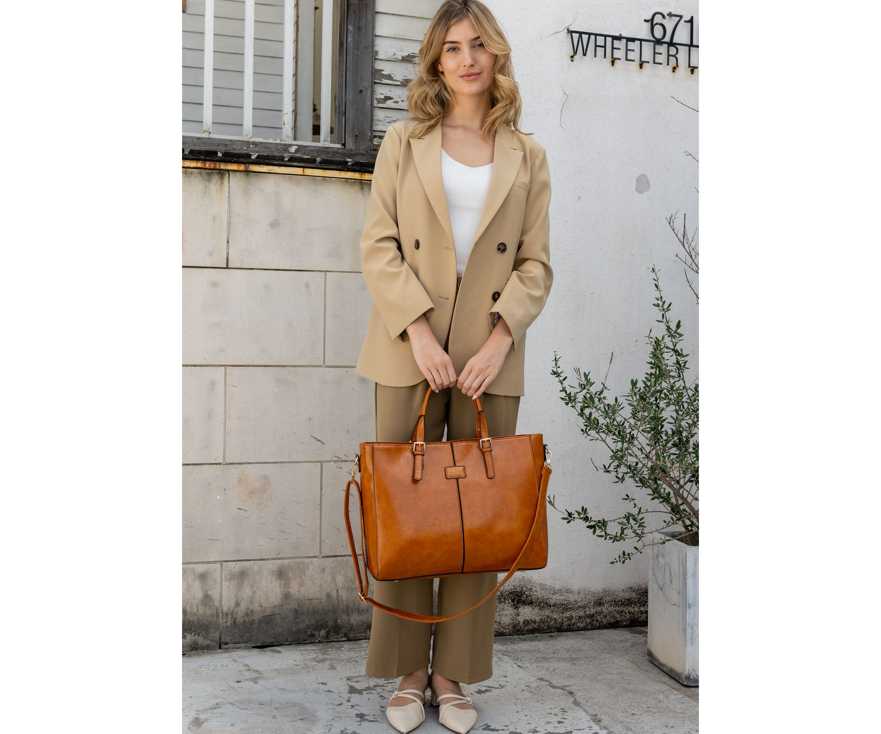 Julia Rustic Vegan Leather Weekender Tote Bag