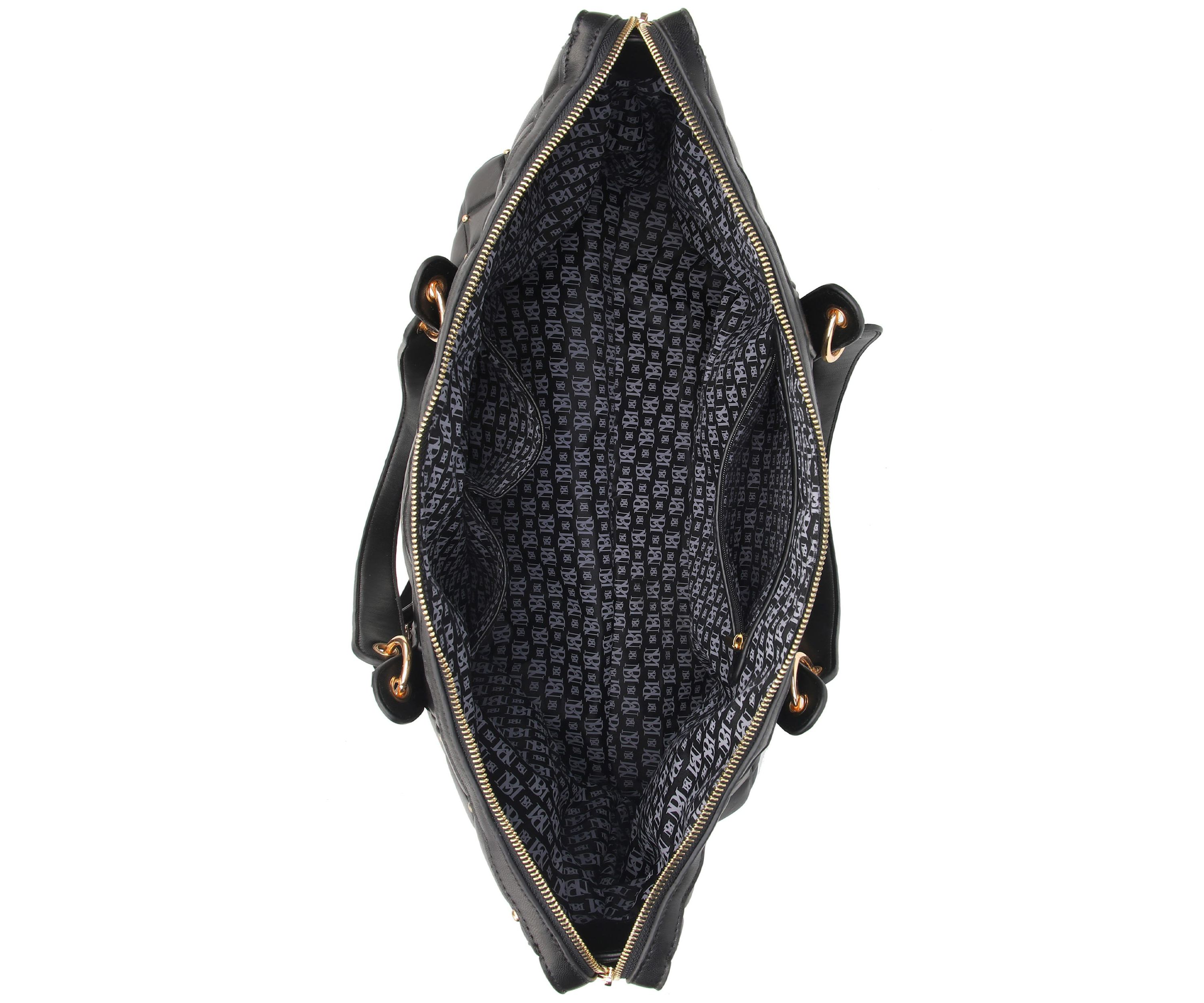 Diamond Quilted Vegan Leather Weekender Tote Bag