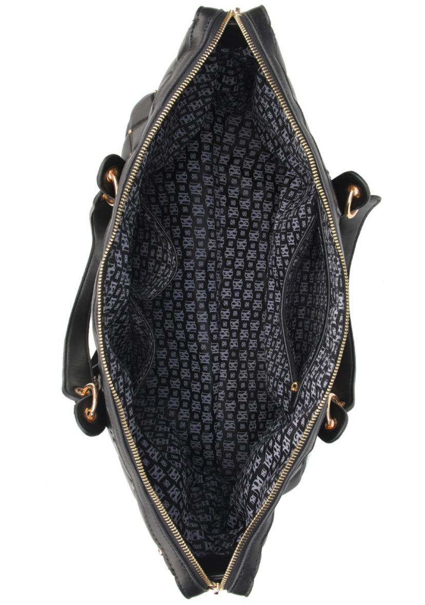 Diamond Quilted Vegan Leather Weekender Tote Bag