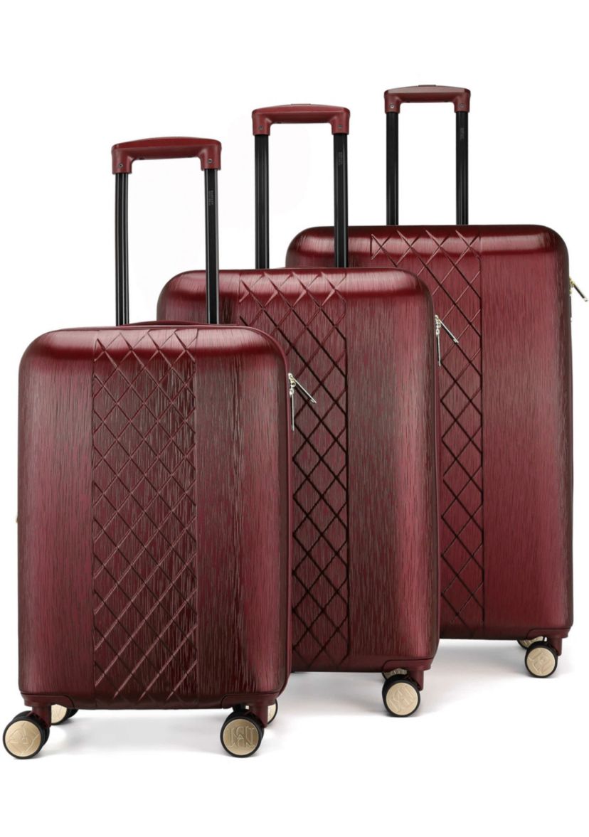 Diamond 3 Piece Expandable Spinner Luggage Set
