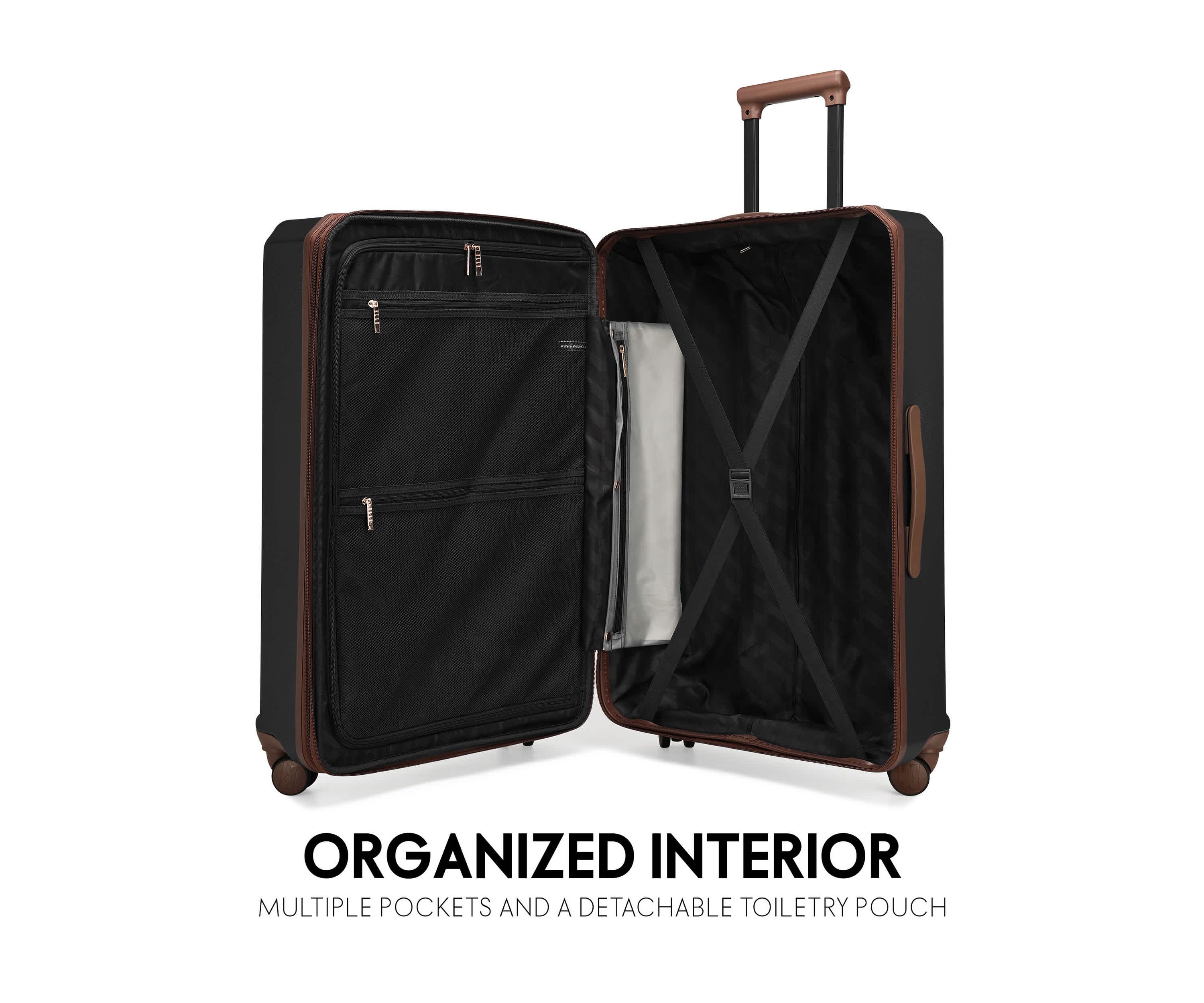 Luxe Journey 3 Piece Expandable Retro Spinner Luggage Set