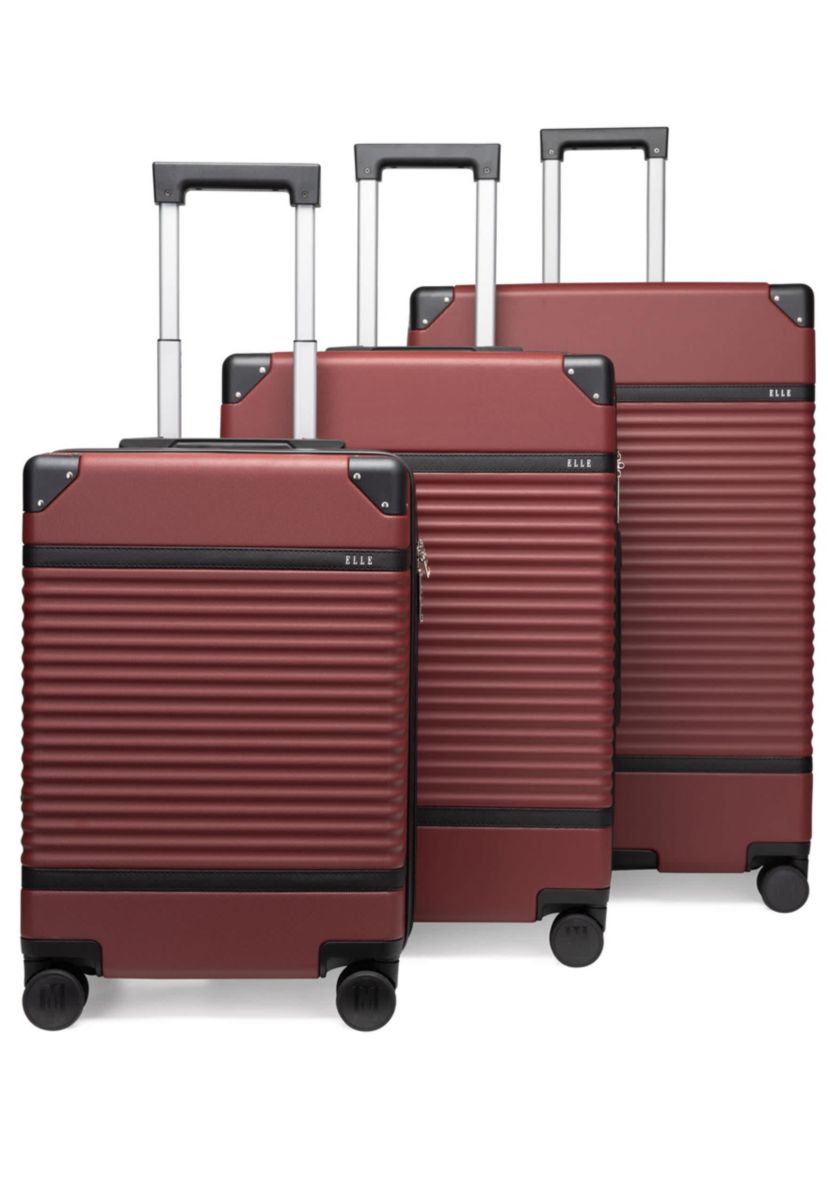 Belleville 3 Piece Expandable Retro Spinner Luggage Set