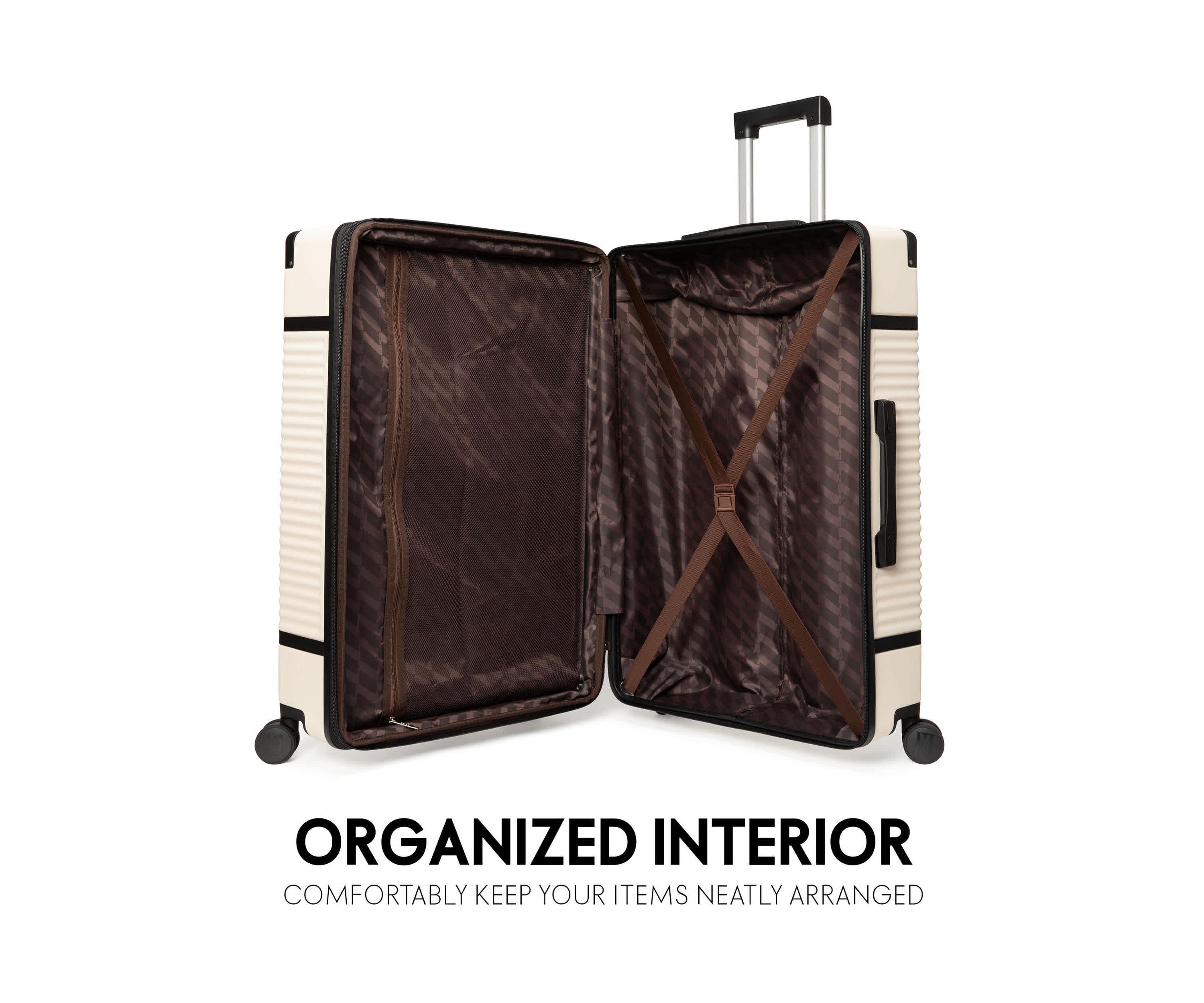 Belleville 3 Piece Expandable Retro Spinner Luggage Set