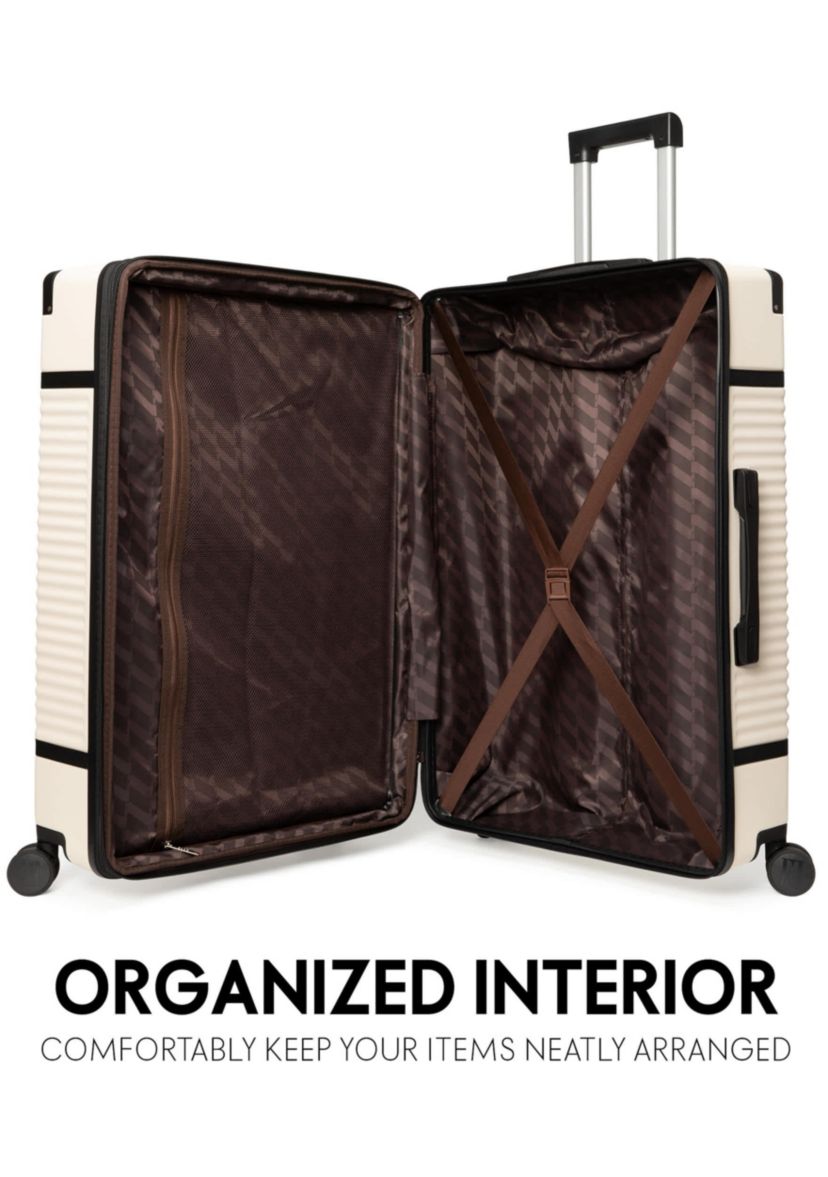 Belleville 3 Piece Expandable Retro Spinner Luggage Set