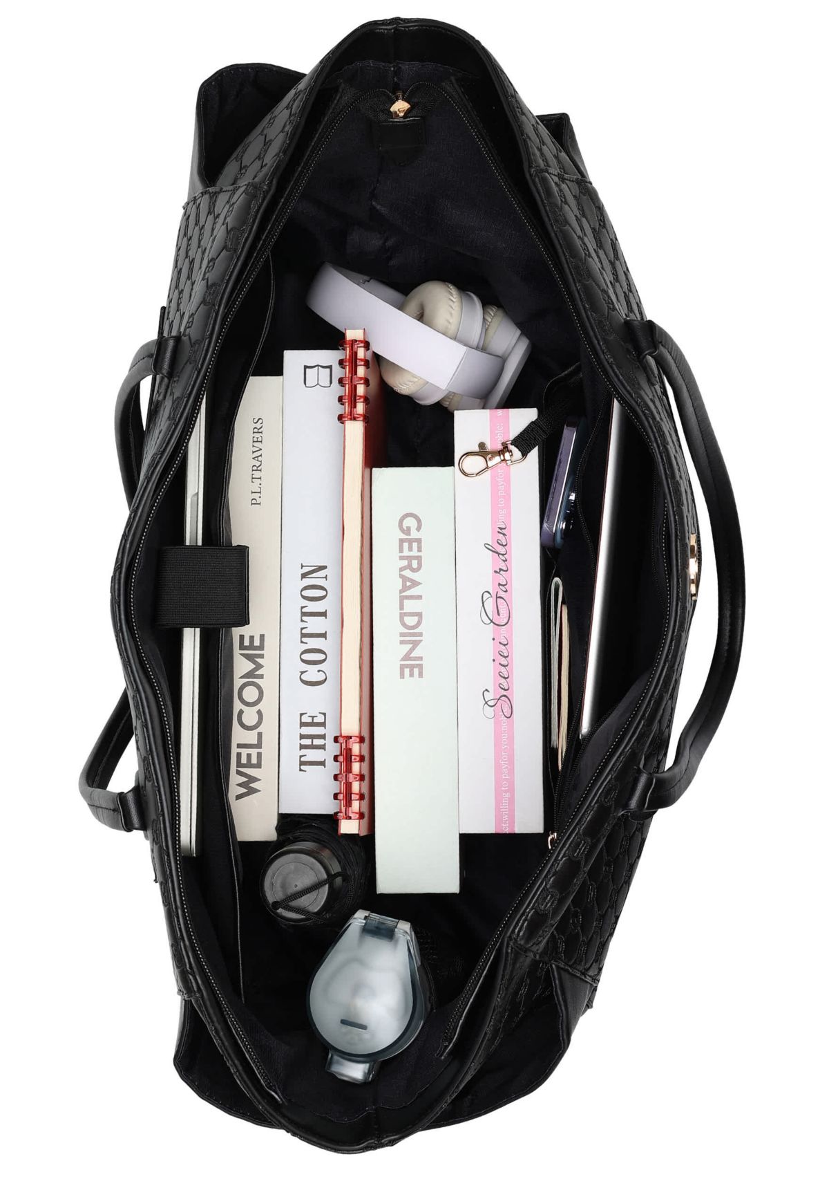 Compass 32L Vegan Leather Monogram Weekender Tote Bag