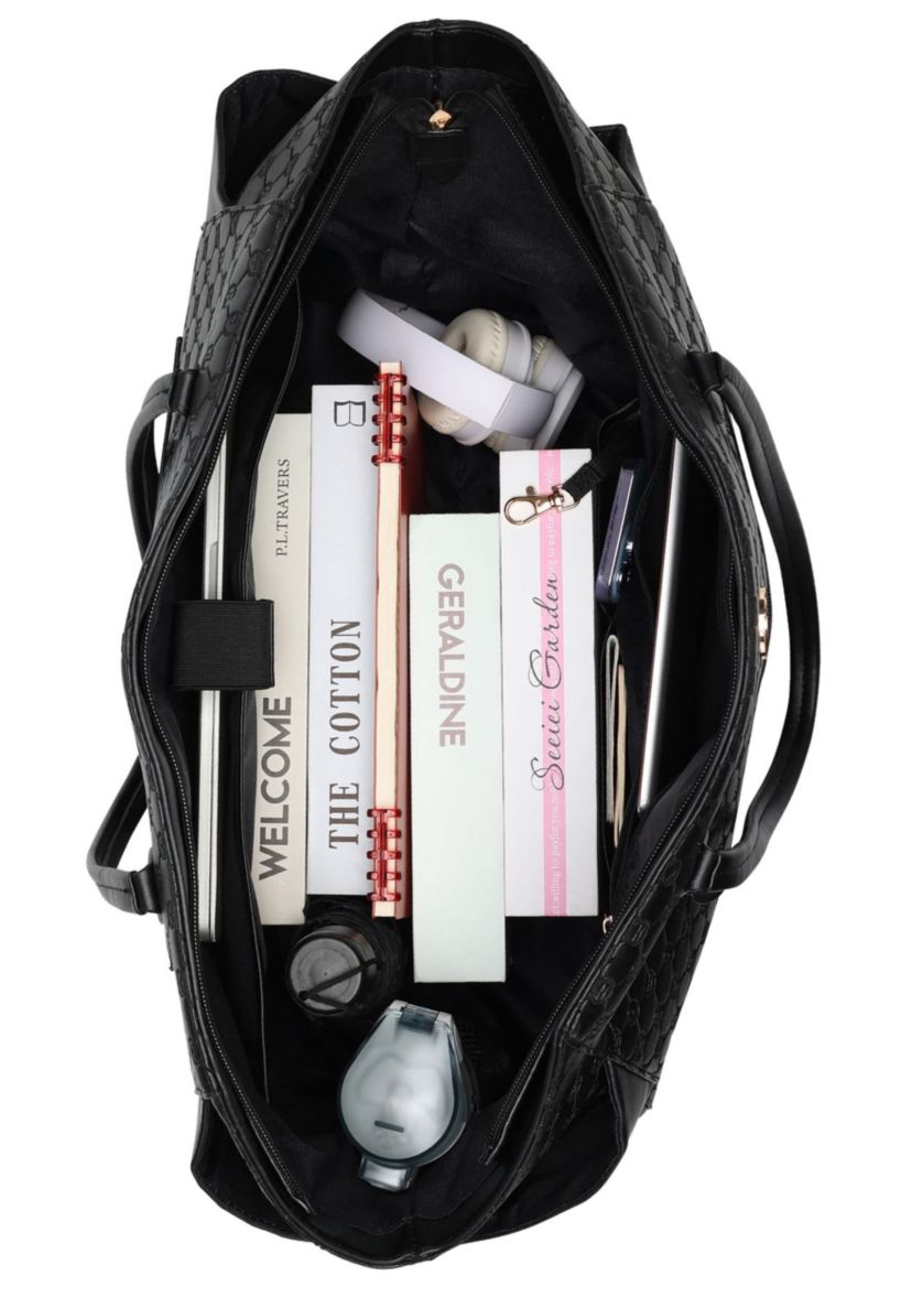 Compass 32L Vegan Leather Monogram Weekender Tote Bag