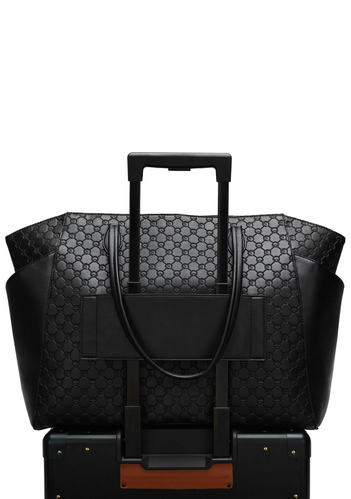 Compass 32L Vegan Leather Monogram Weekender Tote Bag