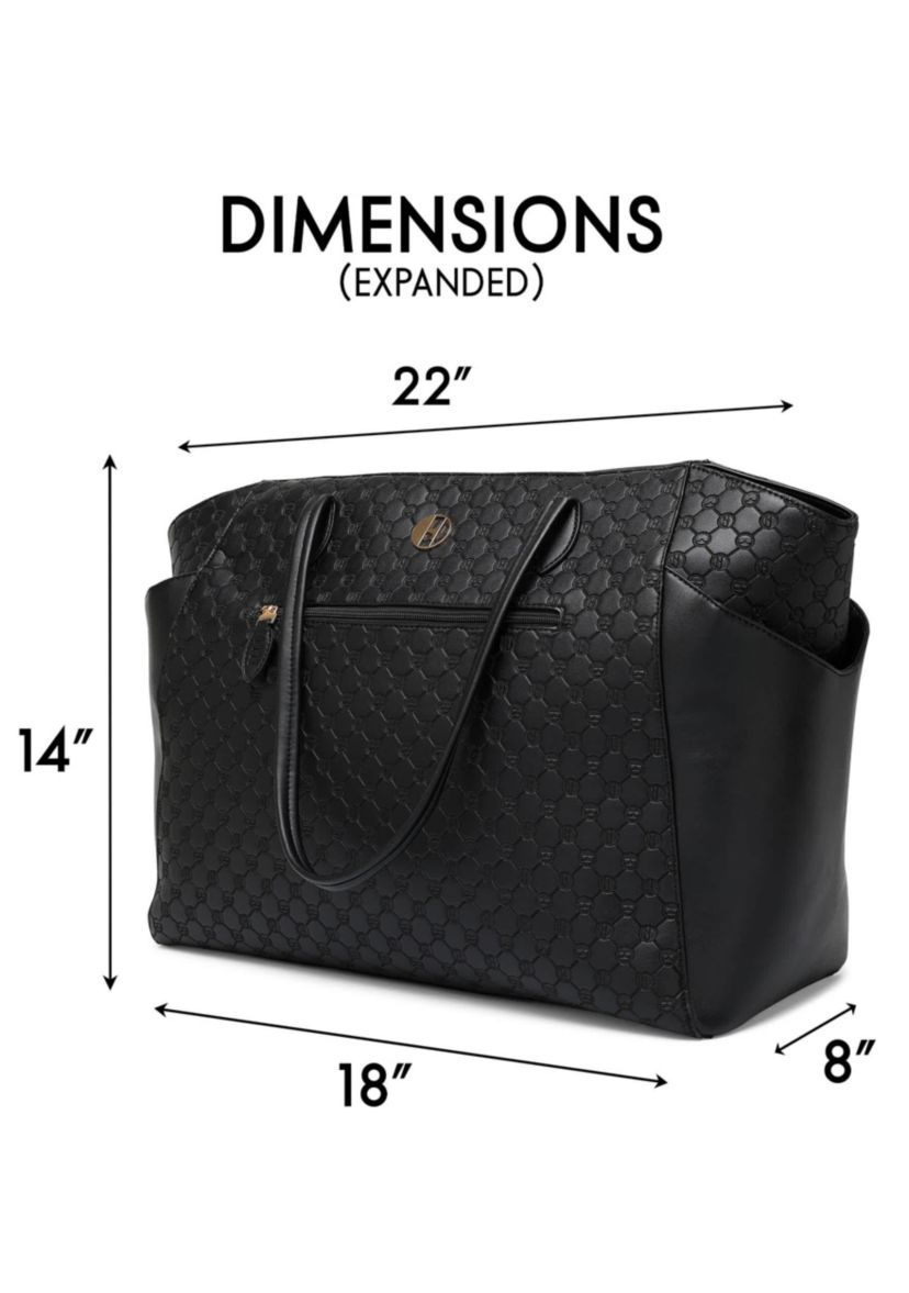 Compass 32L Vegan Leather Monogram Weekender Tote Bag