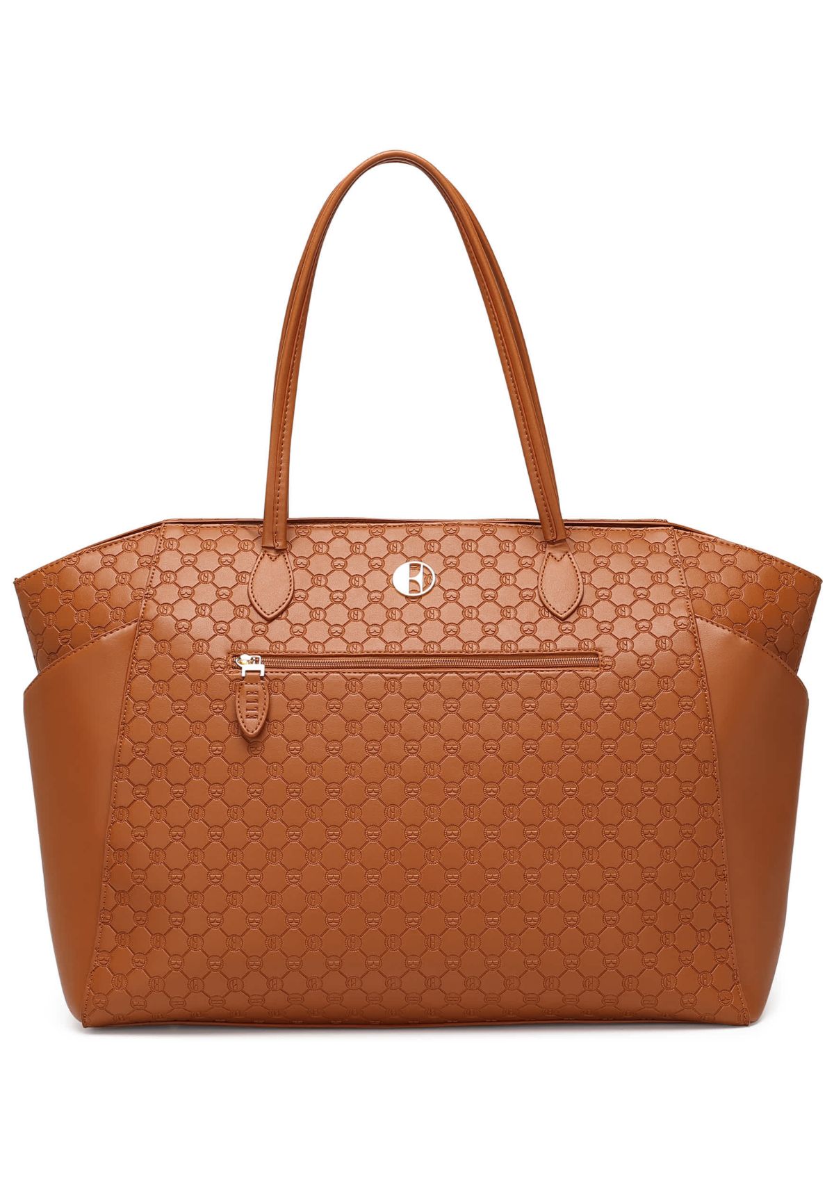 Compass 32L Vegan Leather Monogram Weekender Tote Bag