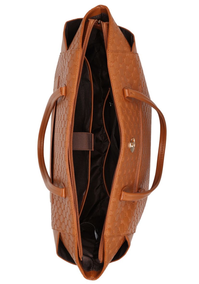 Compass 32L Vegan Leather Monogram Weekender Tote Bag