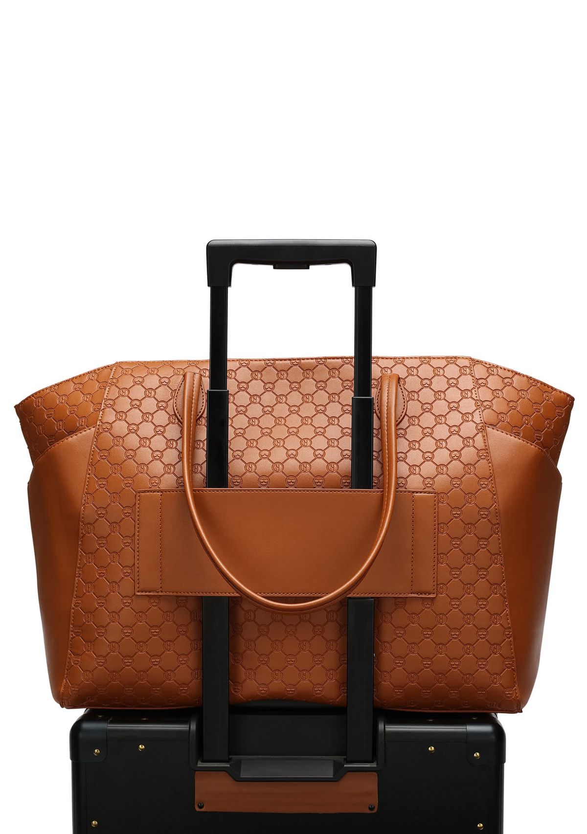 Compass 32L Vegan Leather Monogram Weekender Tote Bag