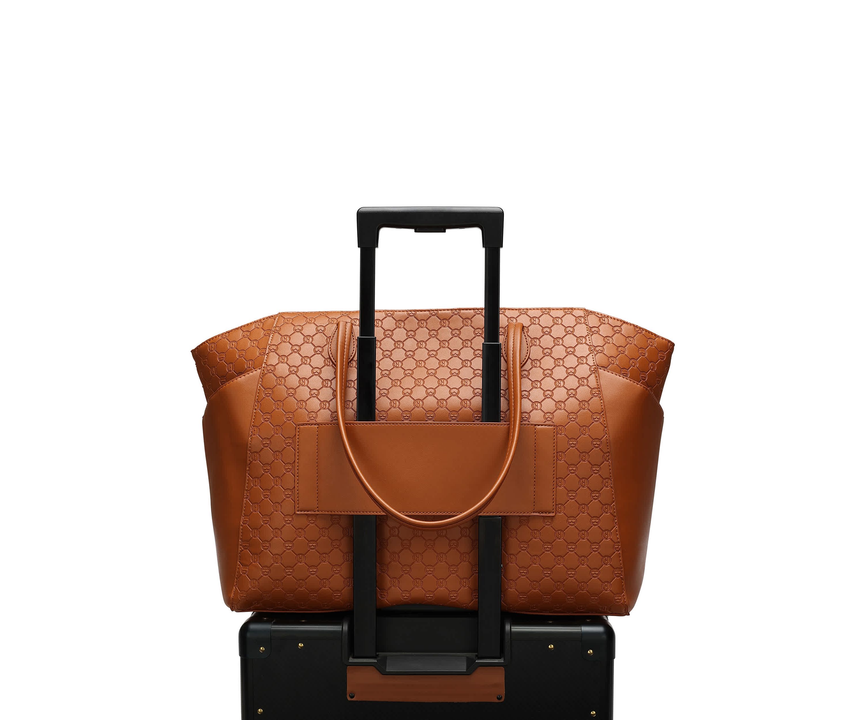 Compass 32L Vegan Leather Monogram Weekender Tote Bag