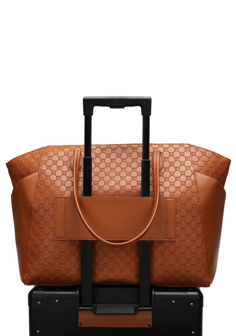 Compass 32L Vegan Leather Monogram Weekender Tote Bag
