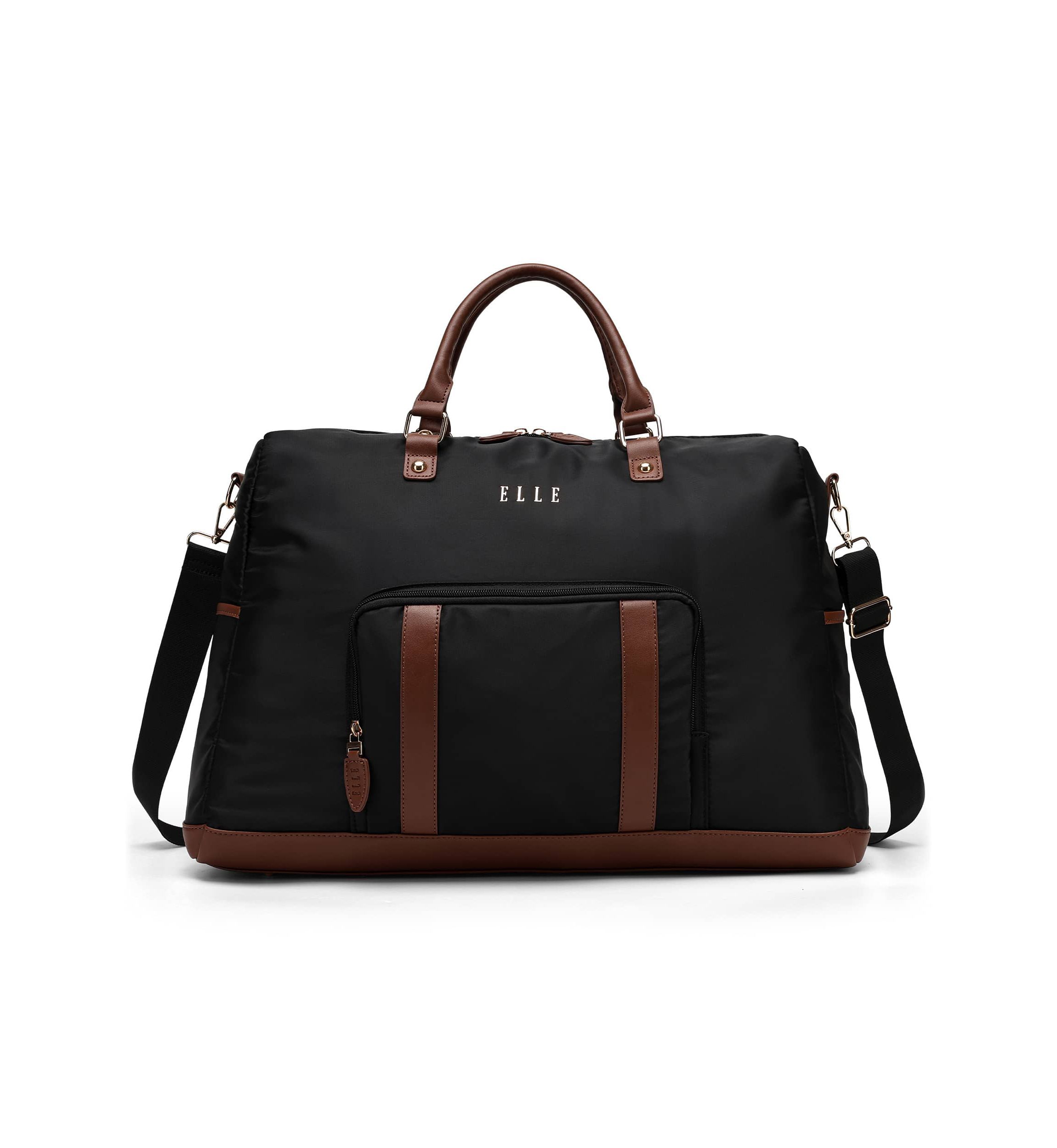Luxe Journey 30L Twill and Vegan Leather Weekender Duffel Bag