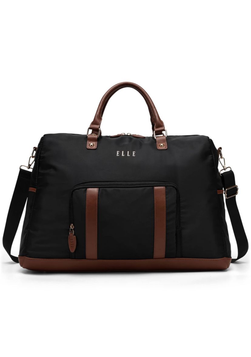 Luxe Journey 30L Twill and Vegan Leather Weekender Duffel Bag