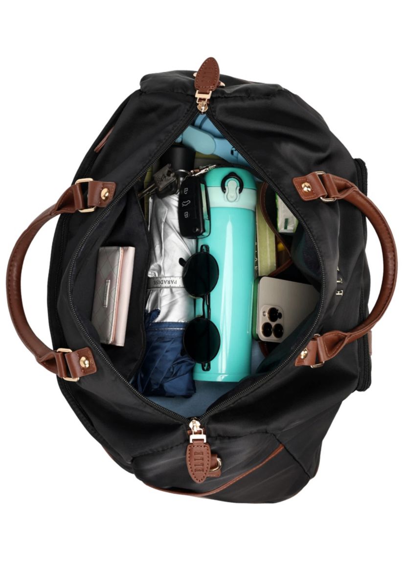 Luxe Journey 30L Twill and Vegan Leather Weekender Duffel Bag