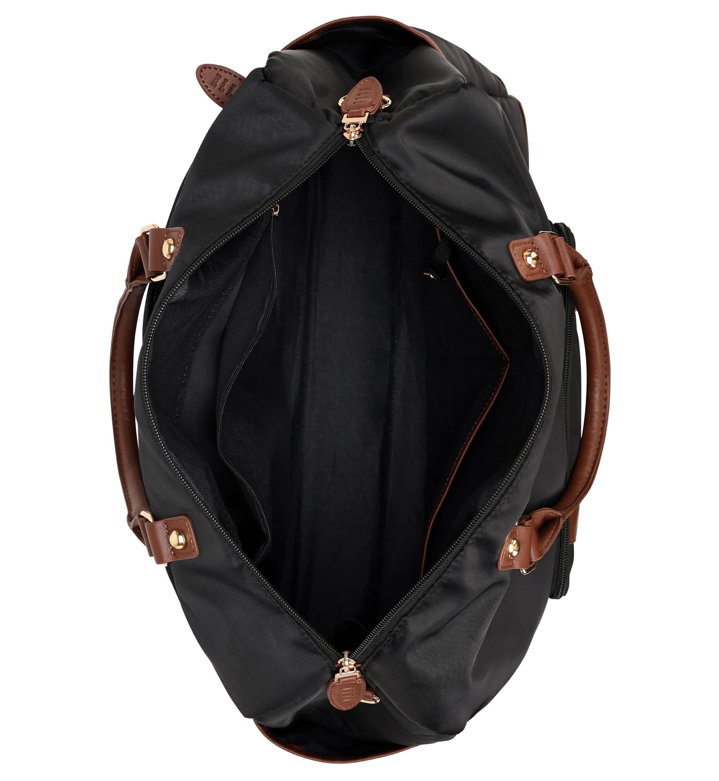 Luxe Journey 30L Twill and Vegan Leather Weekender Duffel Bag