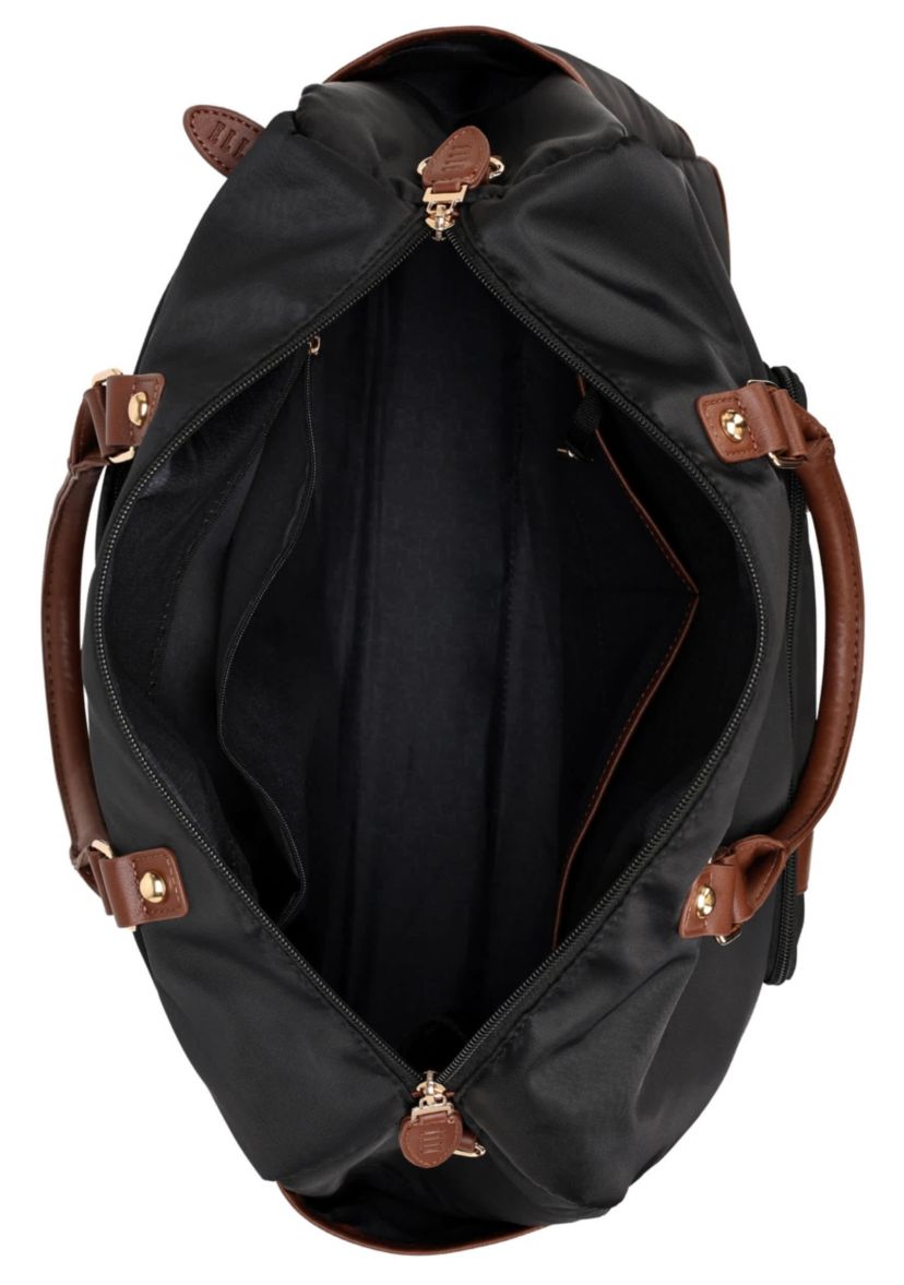 Luxe Journey 30L Twill and Vegan Leather Weekender Duffel Bag