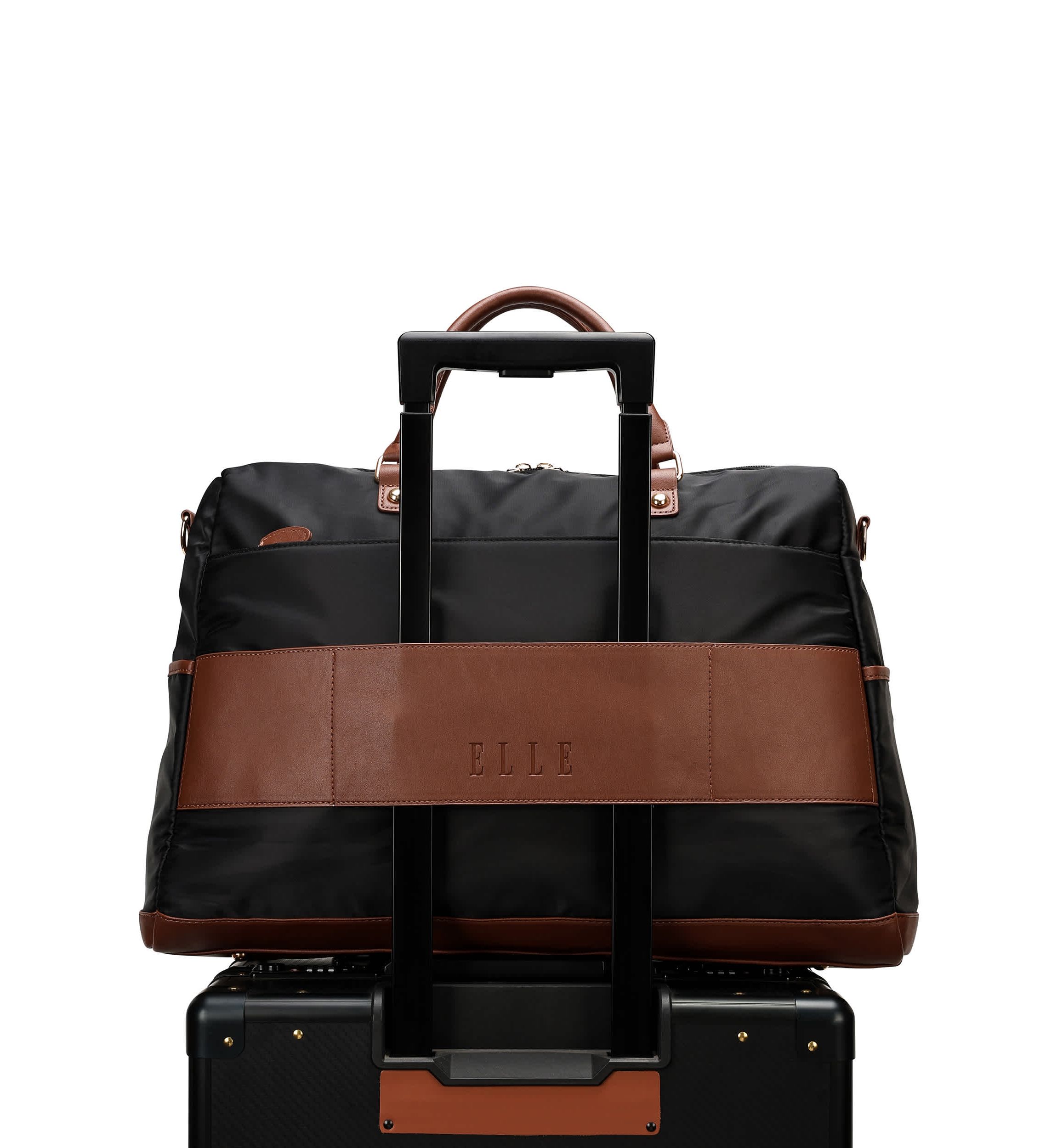 Luxe Journey 30L Twill and Vegan Leather Weekender Duffel Bag