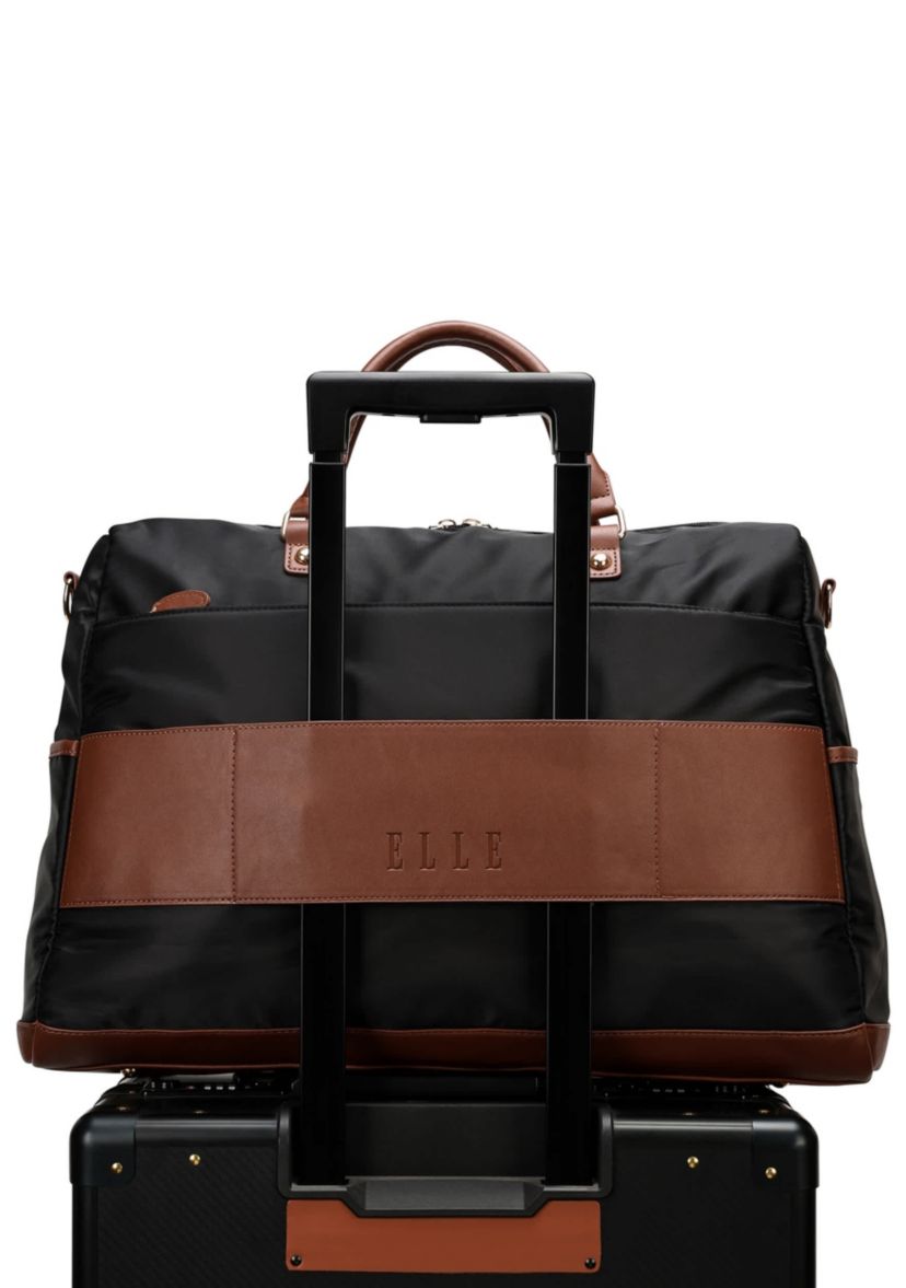 Luxe Journey 30L Twill and Vegan Leather Weekender Duffel Bag