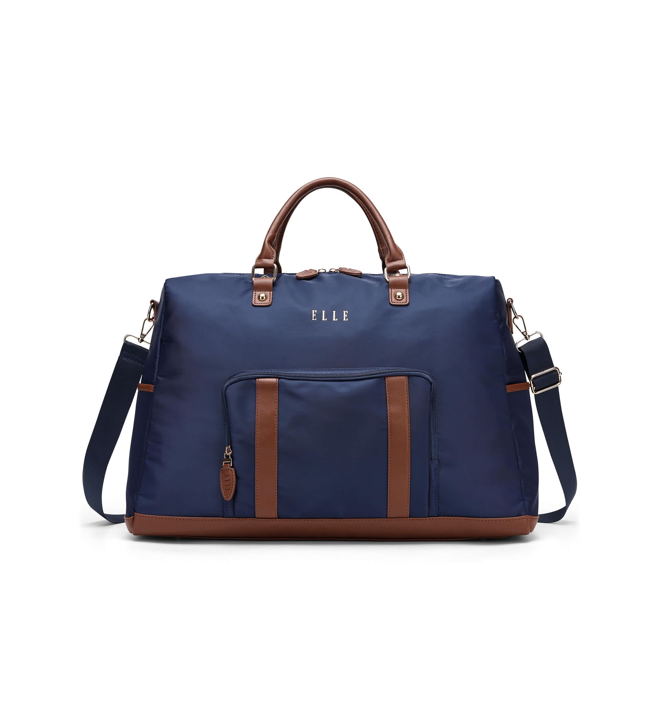 Luxe Journey 30L Twill and Vegan Leather Weekender Duffel Bag