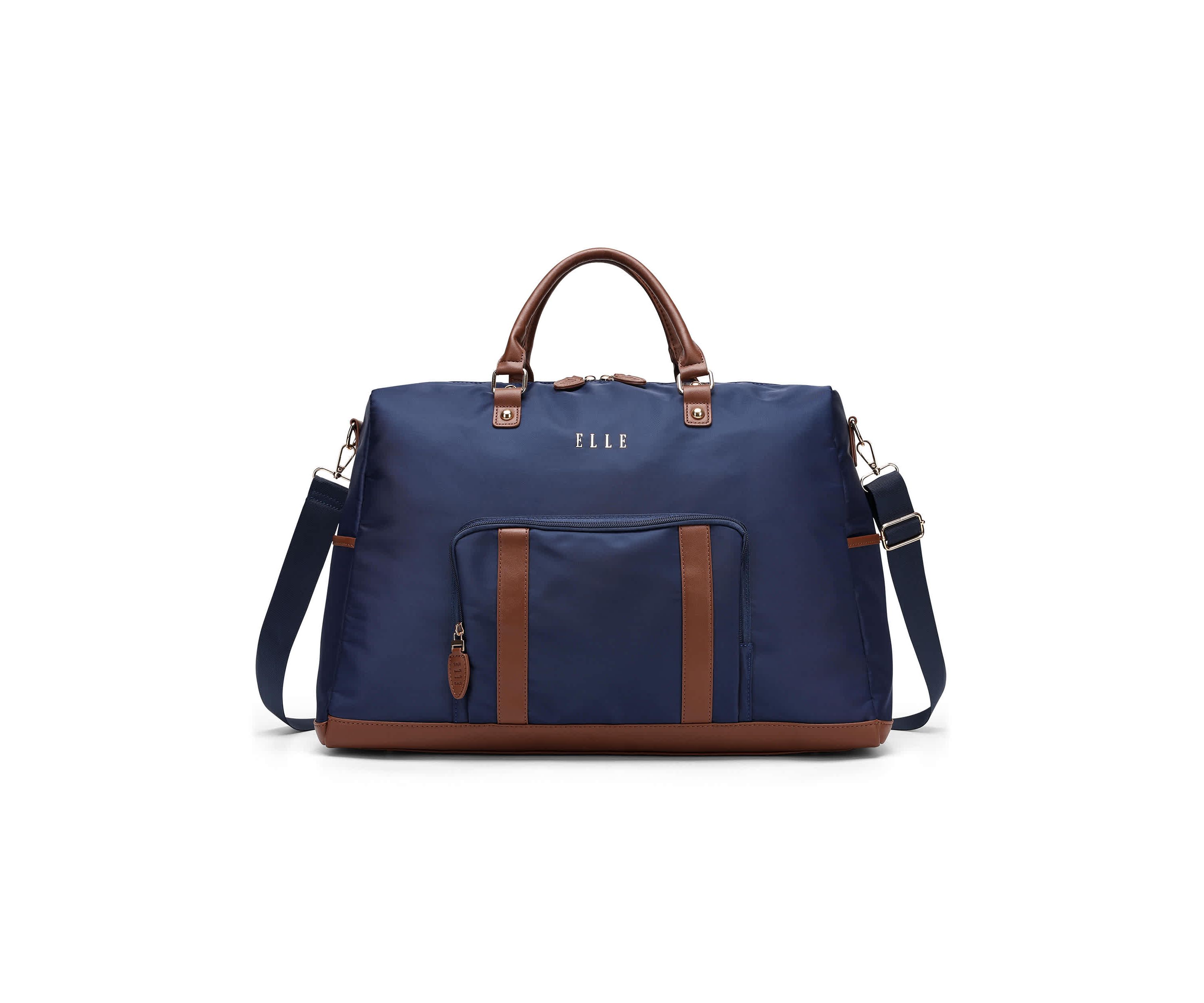 Luxe Journey 30L Twill and Vegan Leather Weekender Duffel Bag