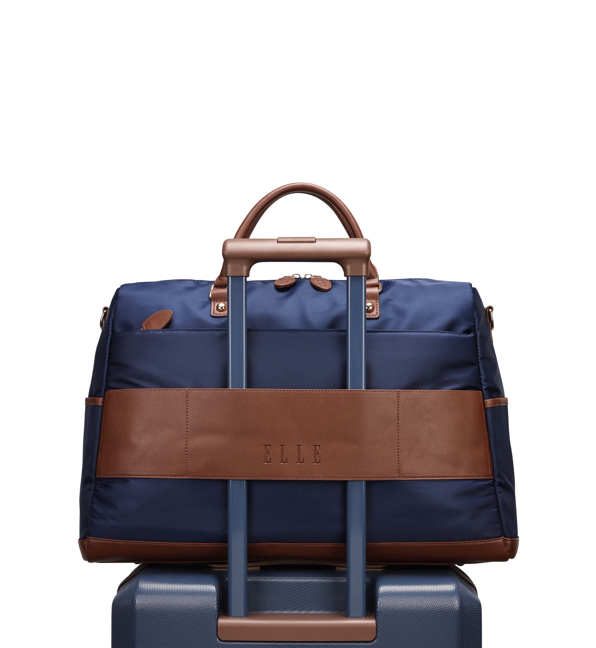 Luxe Journey 30L Twill and Vegan Leather Weekender Duffel Bag