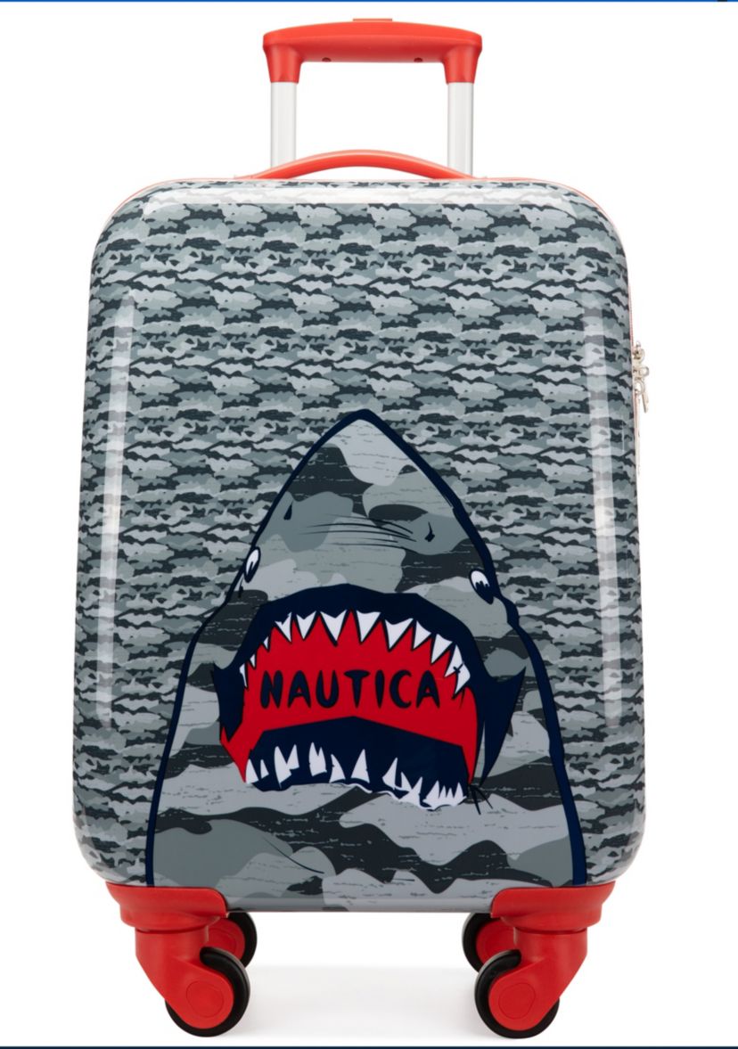 Nautica Kids 18" Airline Approved Carry-on Suitcase | Shark Attack