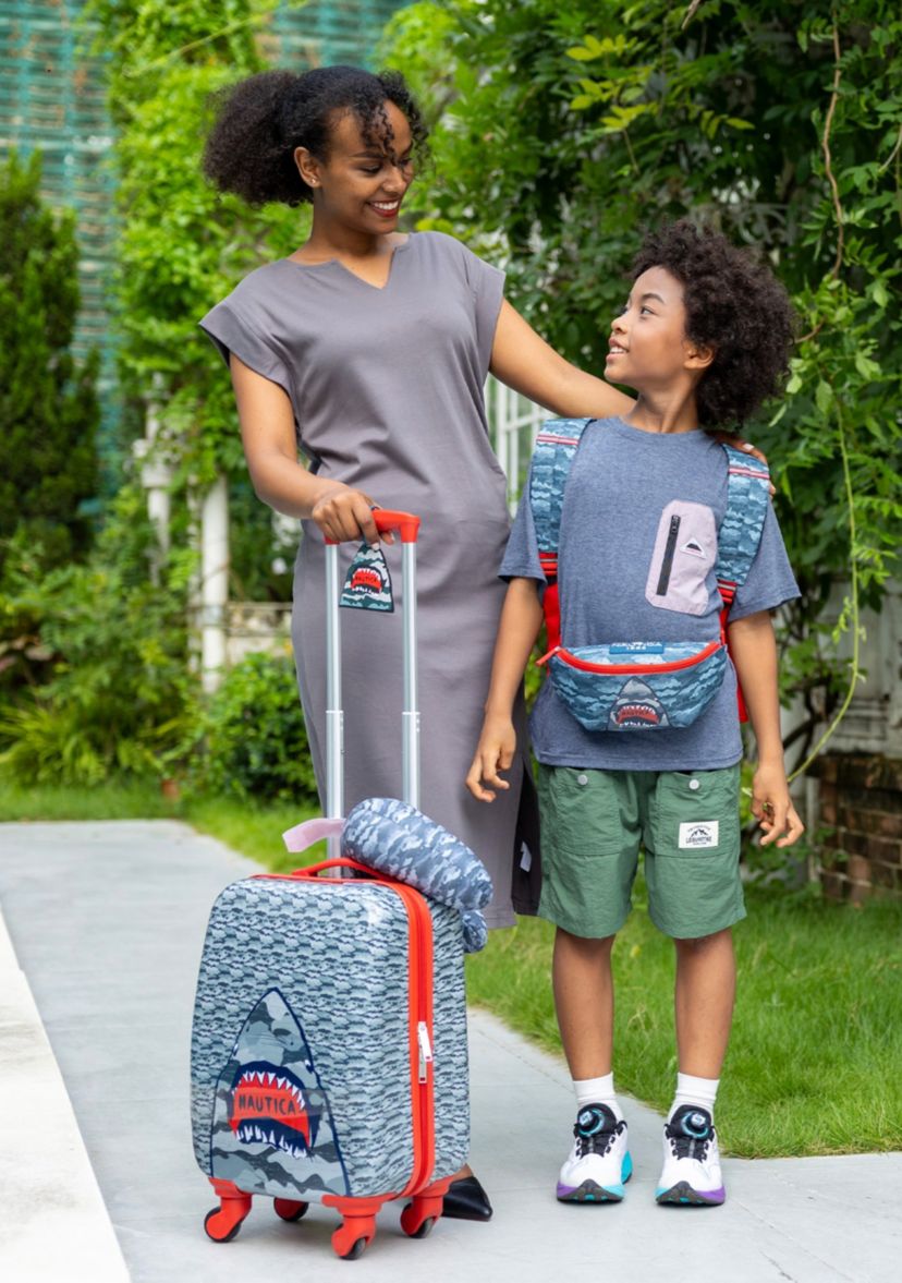 Nautica Kids 18" Airline Approved Carry-on Suitcase | Shark Attack