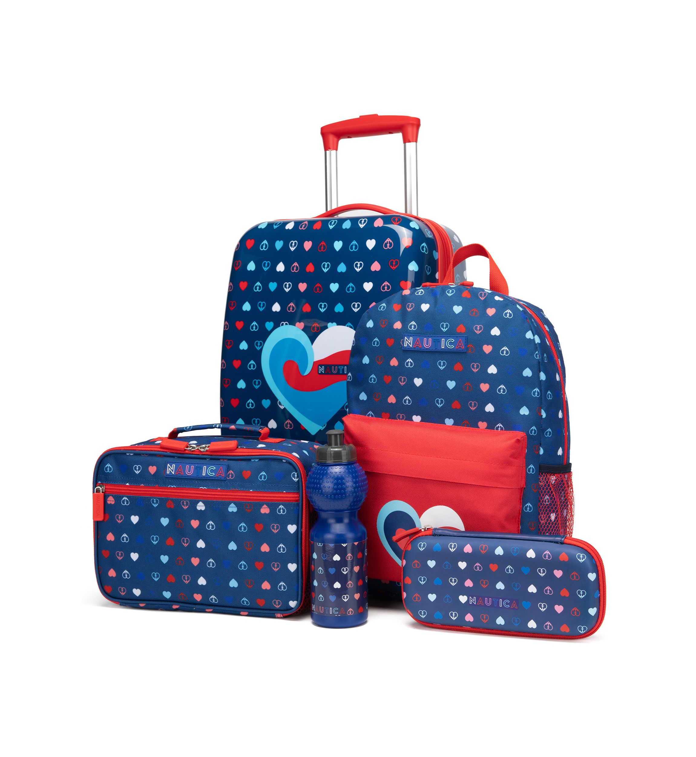 Nautica Kids 18" Back to School Carry-on 5-Piece Luggage Set | Nautica Peace