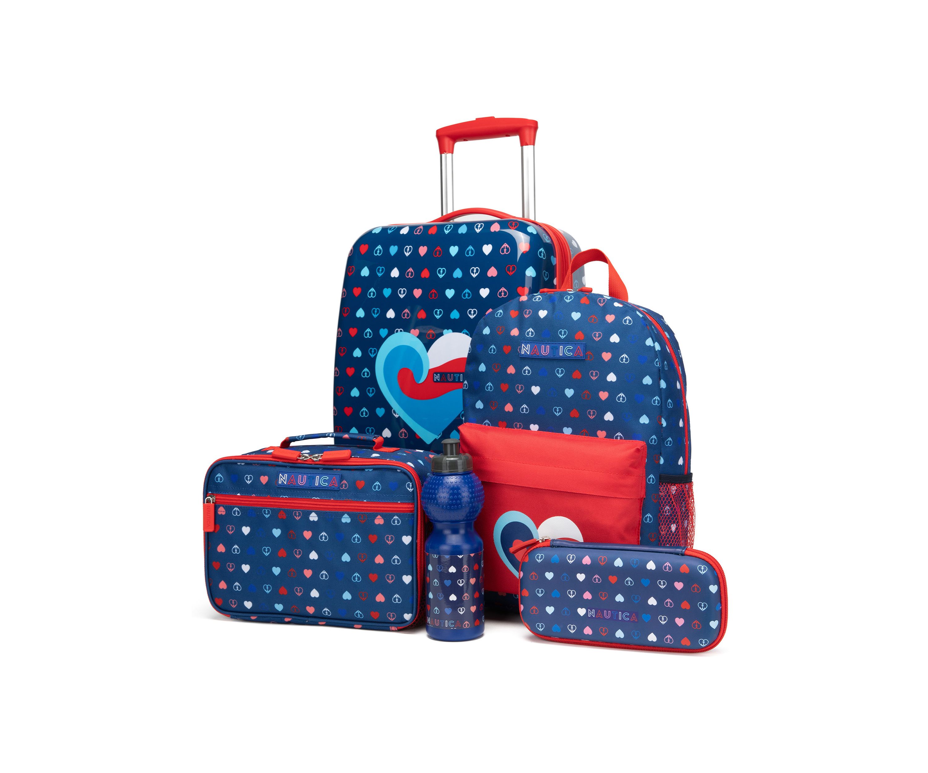 Nautica Kids 18" Back to School Carry-on 5-Piece Luggage Set | Nautica Peace