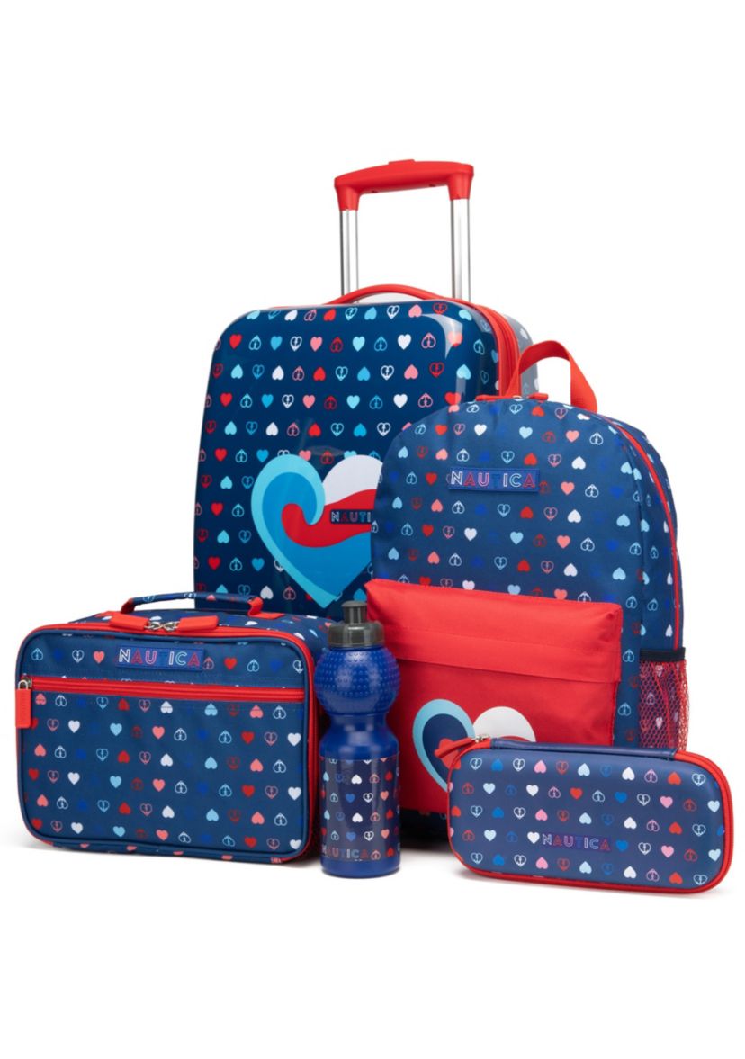 Nautica Kids 18" Back to School Carry-on 5-Piece Luggage Set | Nautica Peace