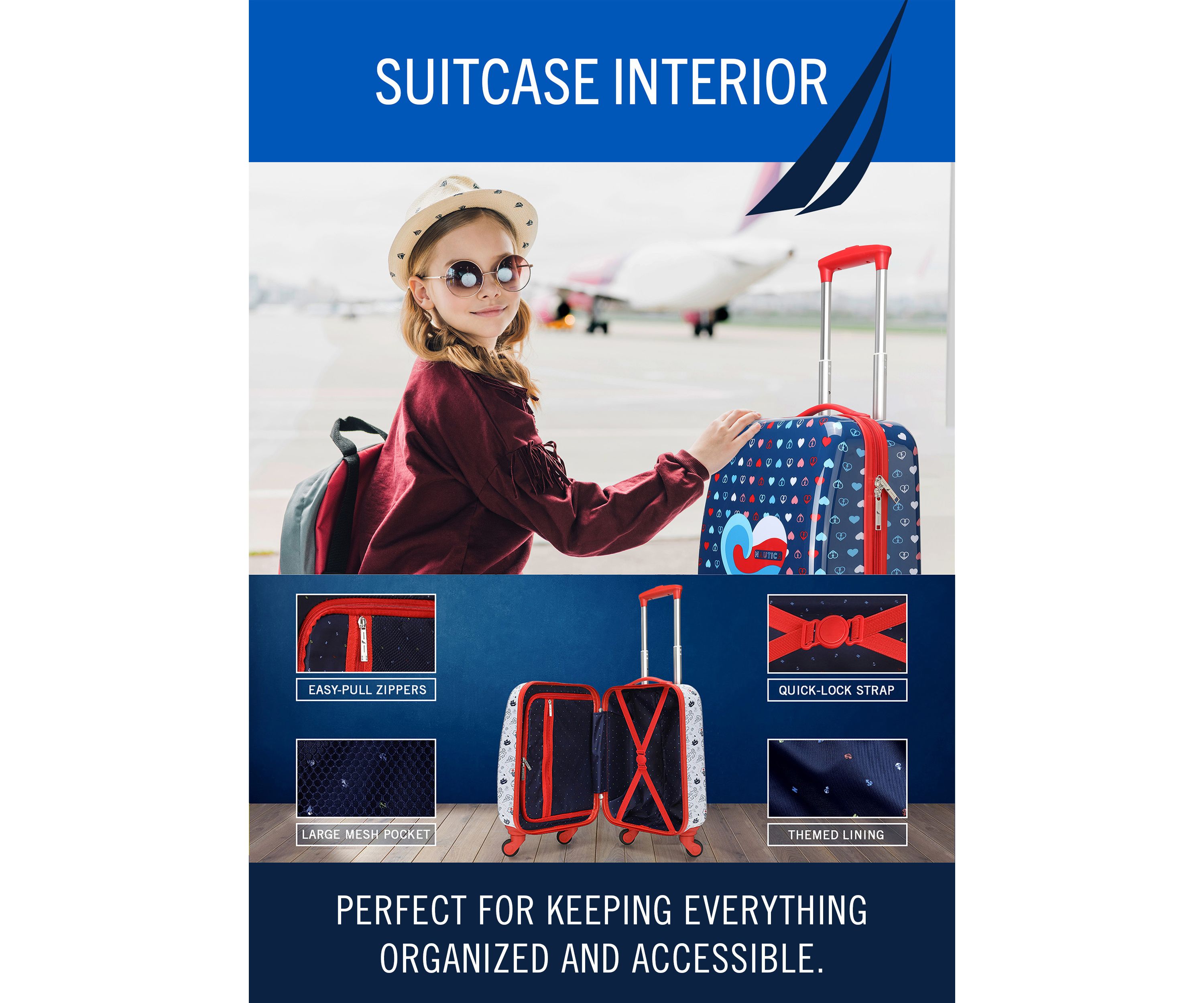 Nautica Kids 18" Airline Approved Carry-on Suitcase | Pirate Ahoy