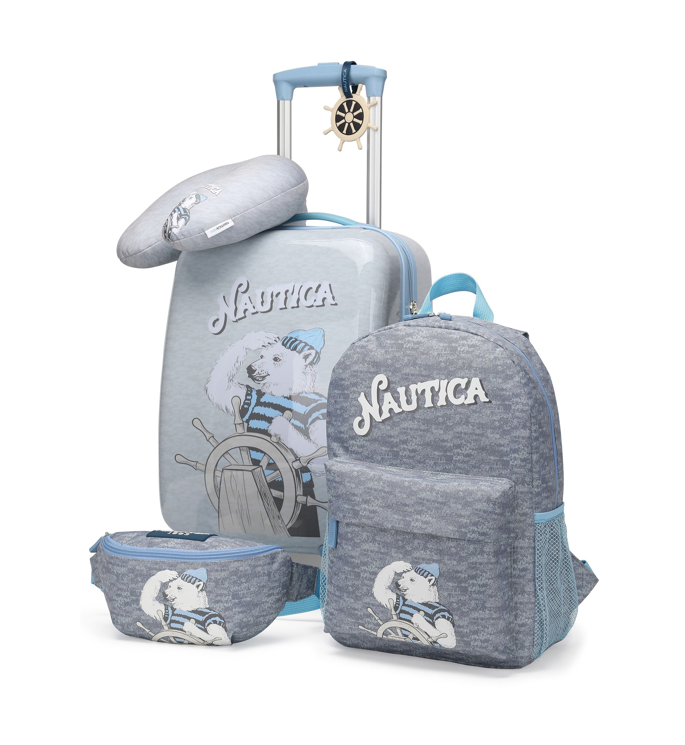 Nautica Kids 18" Airline Approved Carry-on 5-Piece Luggage Set | Polar Voyage